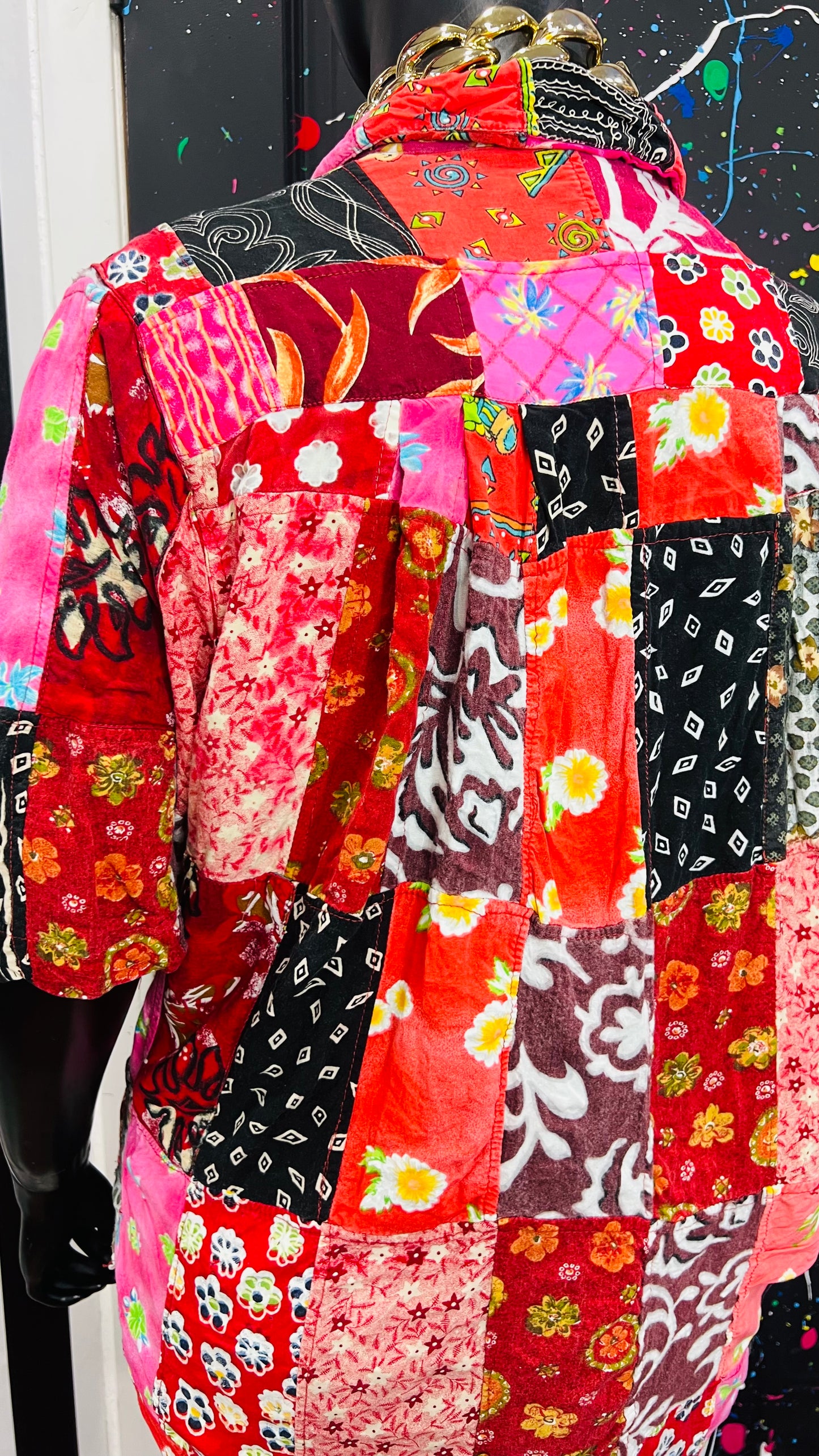 Vintage Rayon Patchwork Blouse (24/26)