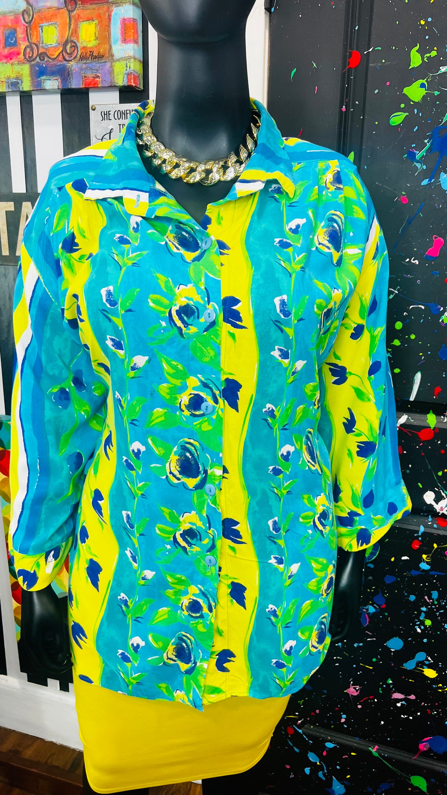 Vintage Rayon Vibrant Personal Touch Blouse (26/28)
