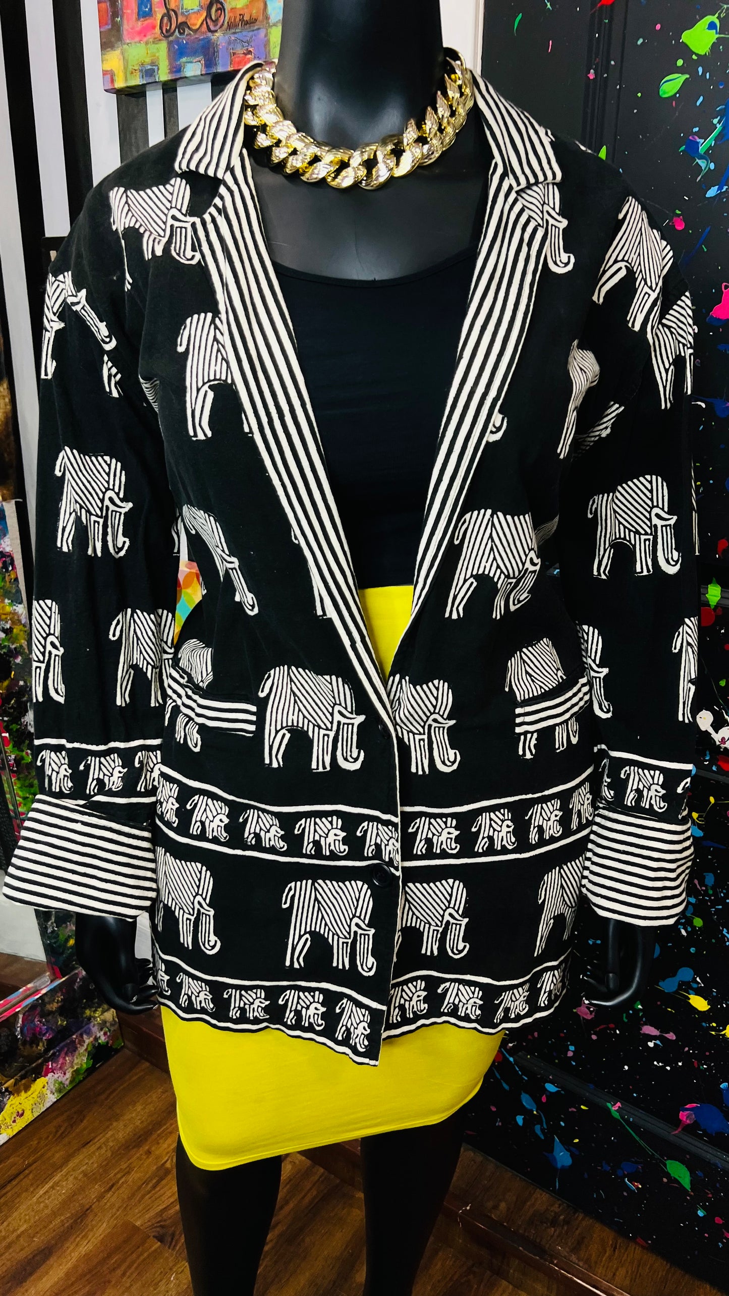Vintage Elephant & Stripes Blazer (22)