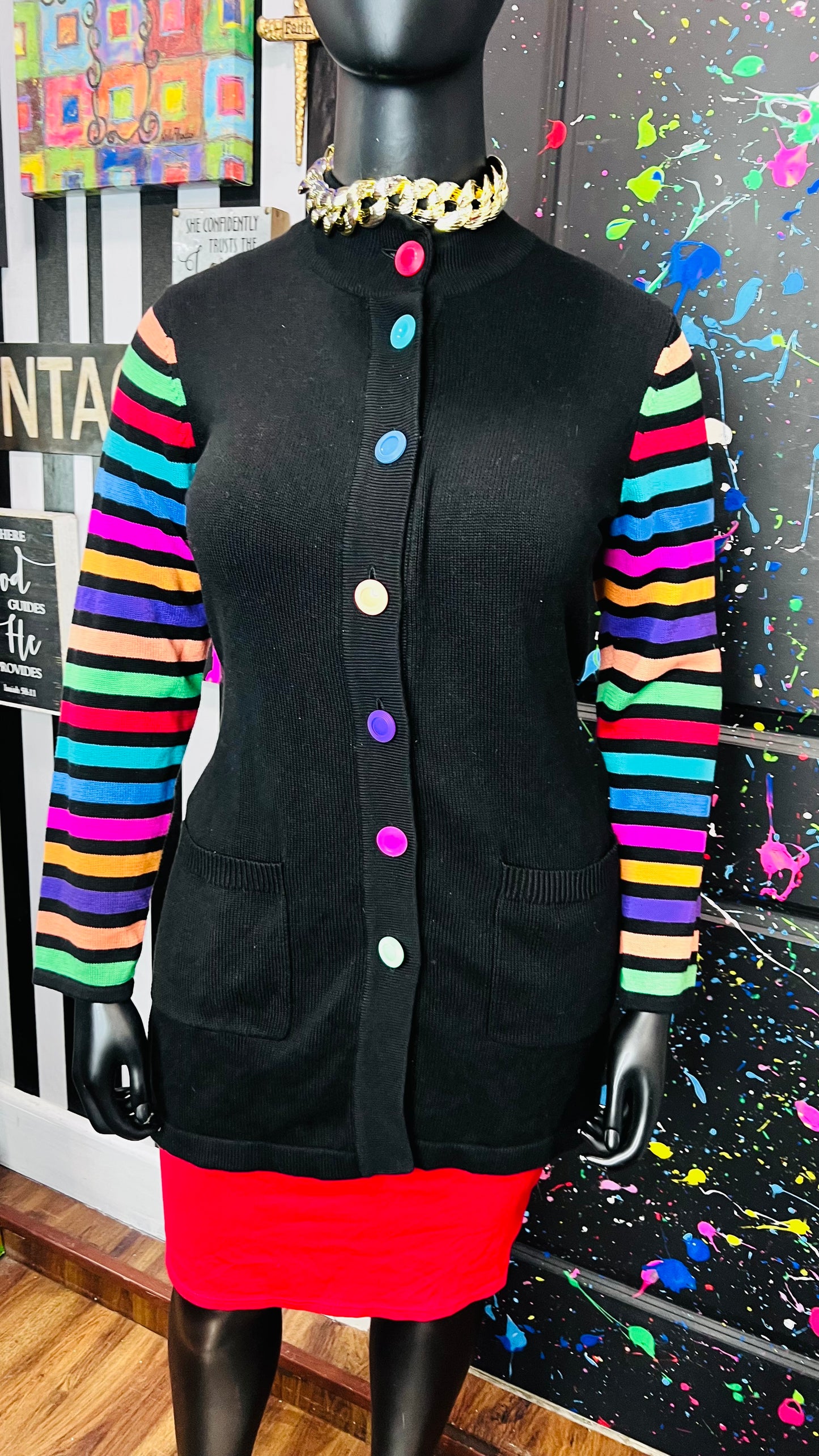 Plus Size Vintage Striped Rainbow Cardigan (16)