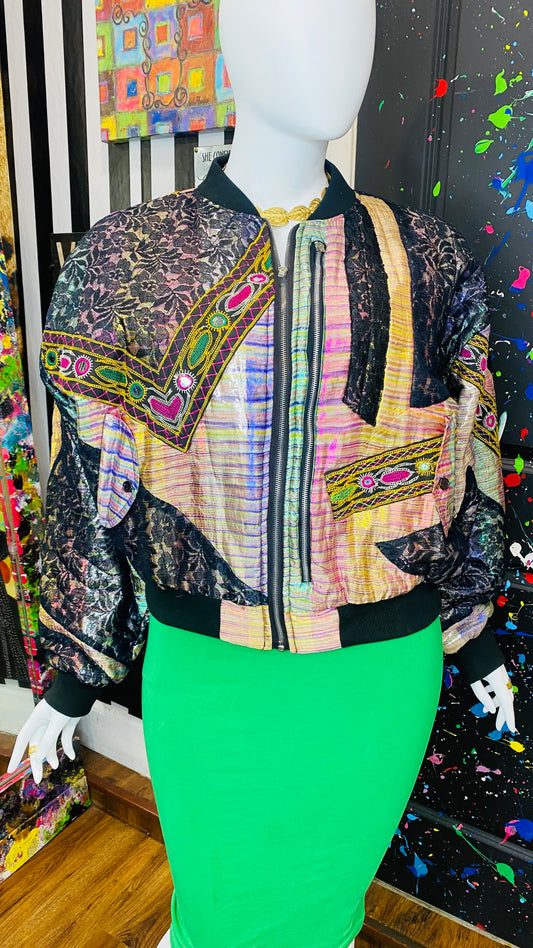 Vintage Abstract Lace Puffer Jacket (22)
