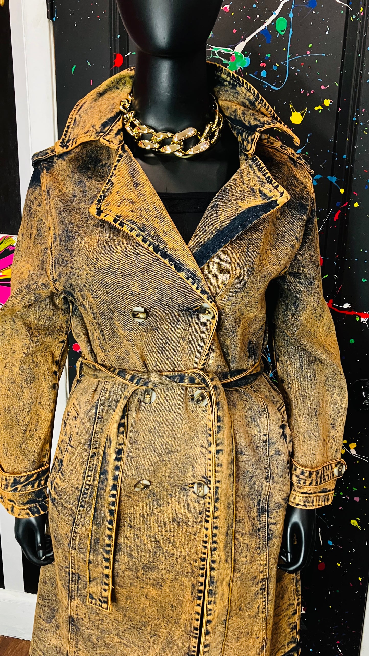 Vintage Inspired Denim Trench Coat - New w/ Tags (14/16)