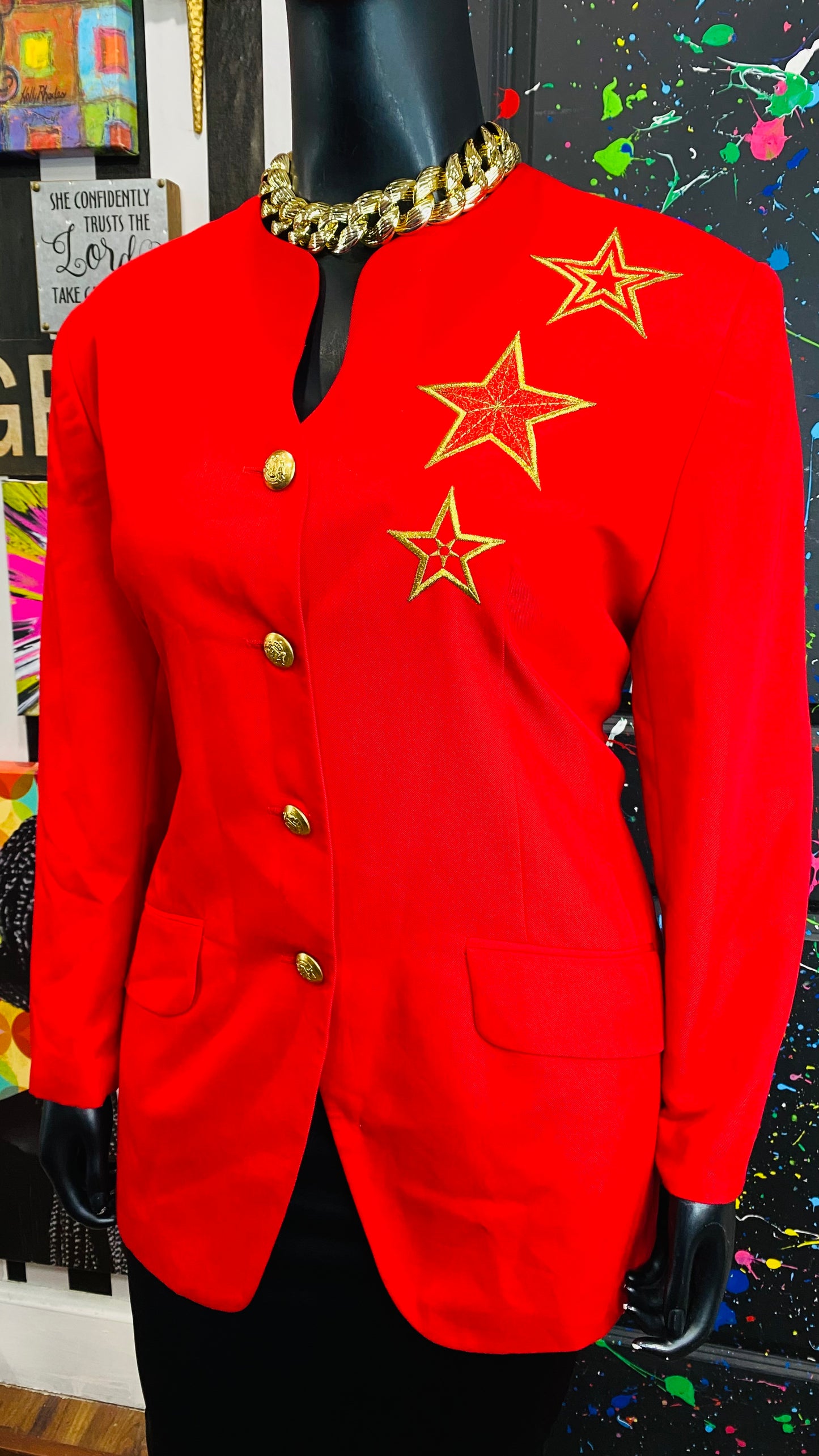 Vintage Red Blazer w/ God Star (22)