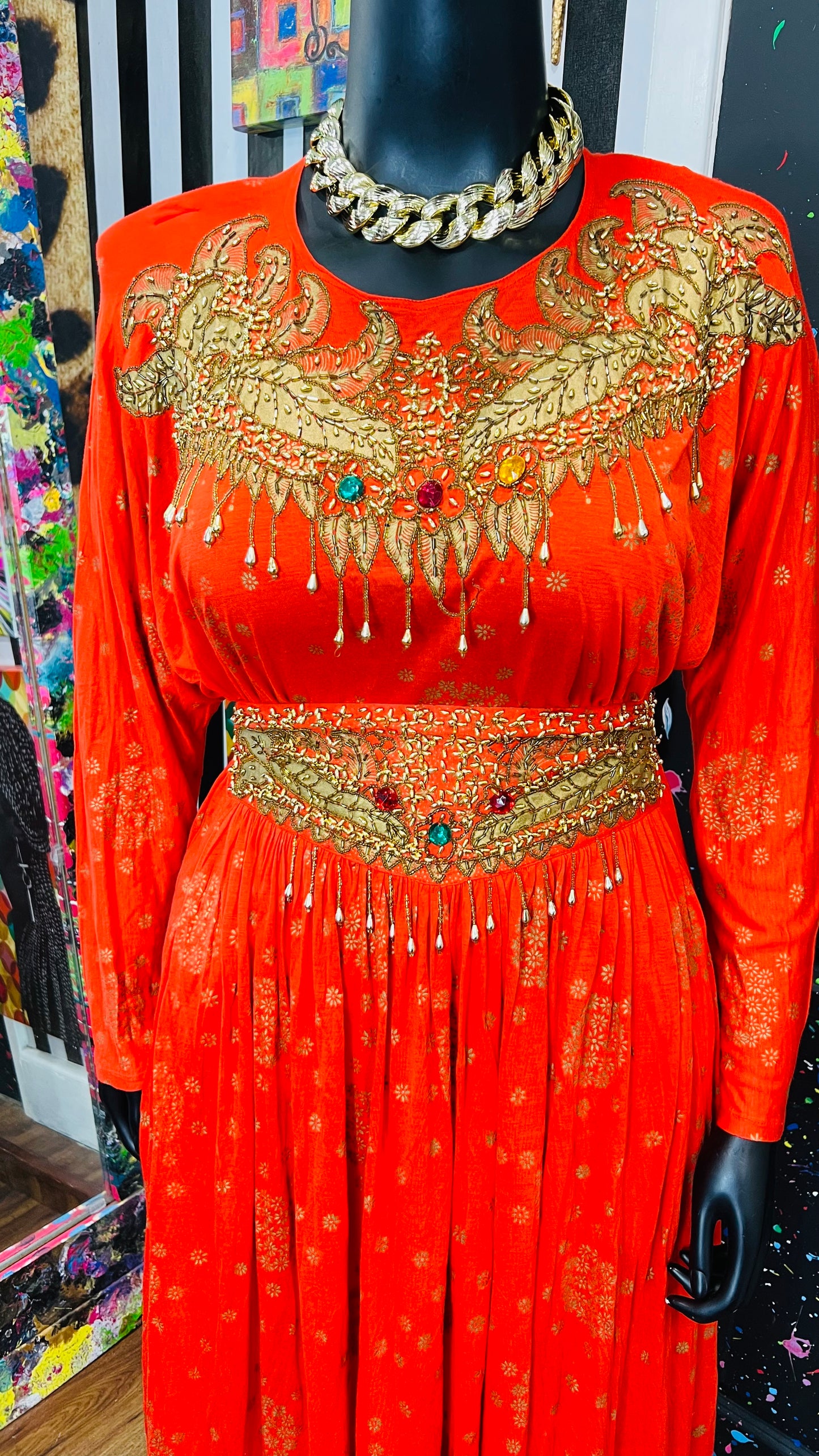 Vintage Beaded & Jewel Skirt Set (16)