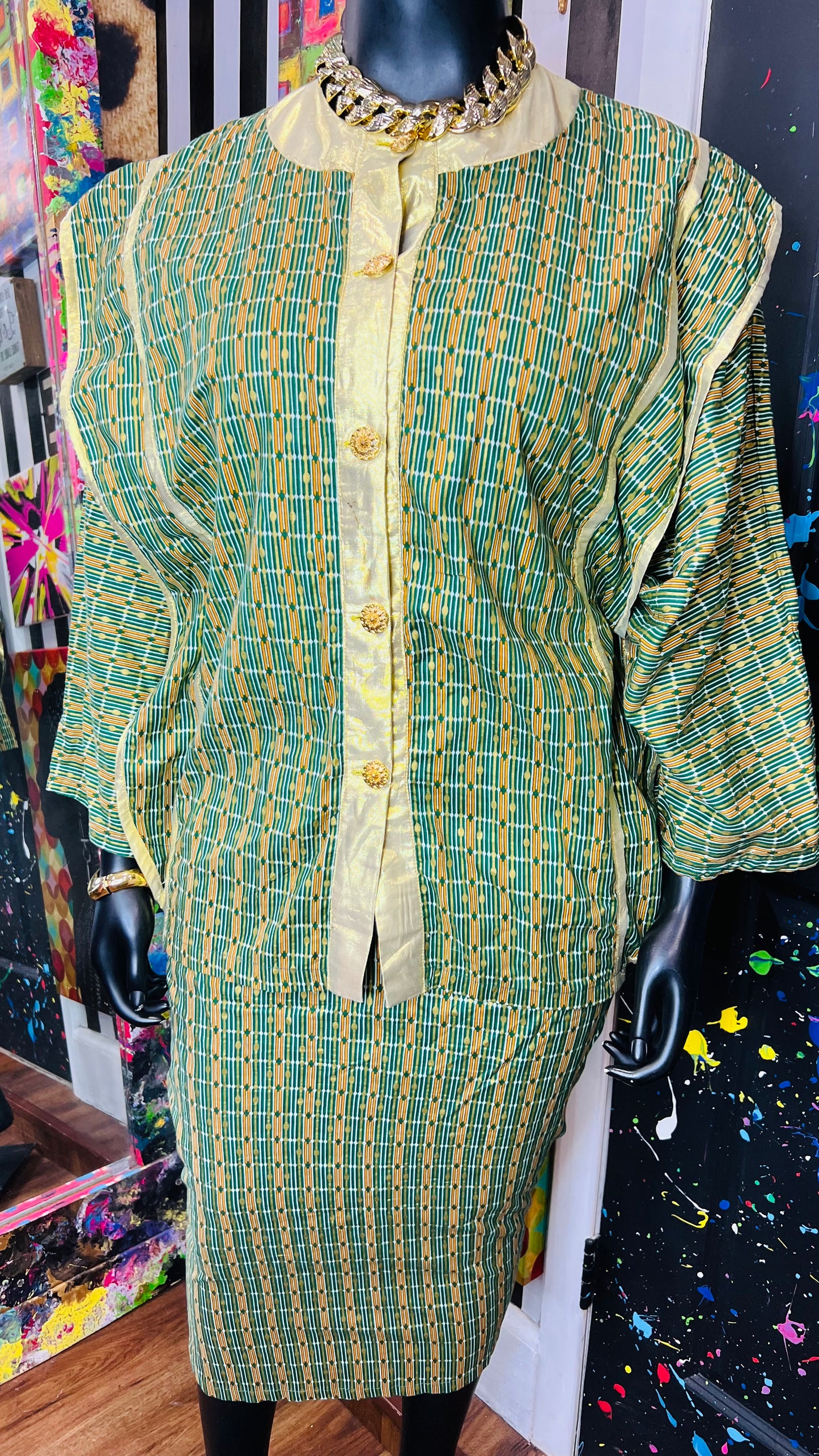 Vintage Authentic African Skirt Set (OS)