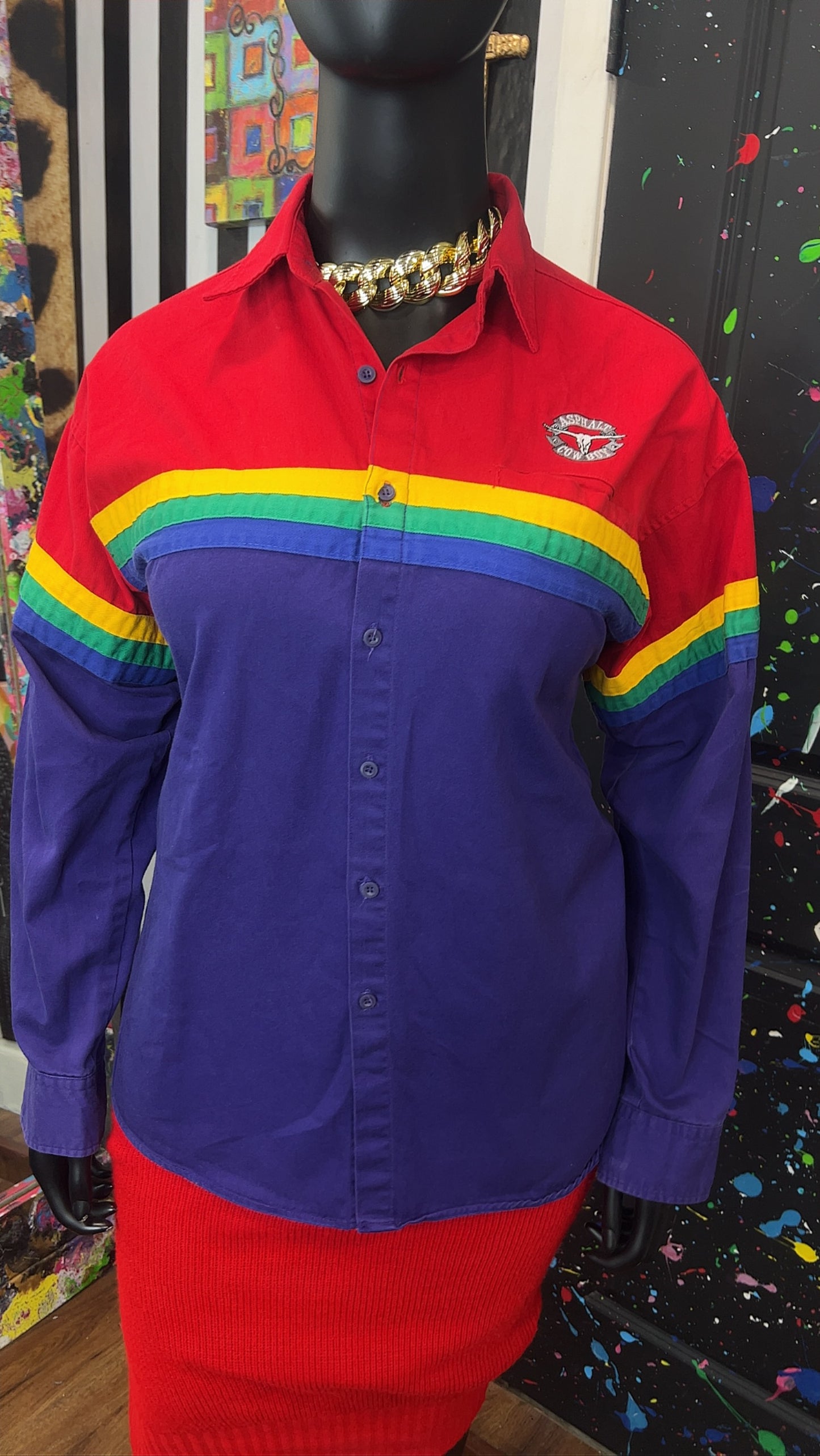 Vintage Rainbow Western Blouse (14)