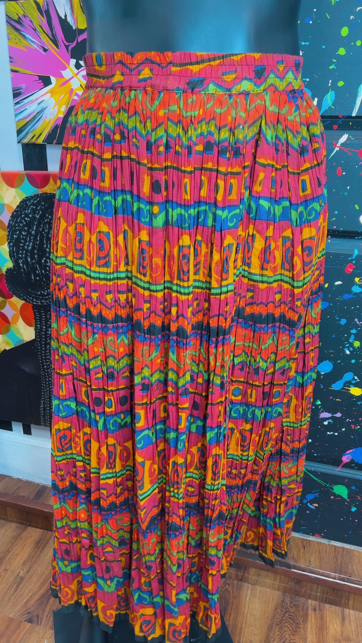 Vintage Rayon Abstract Skirt (18)