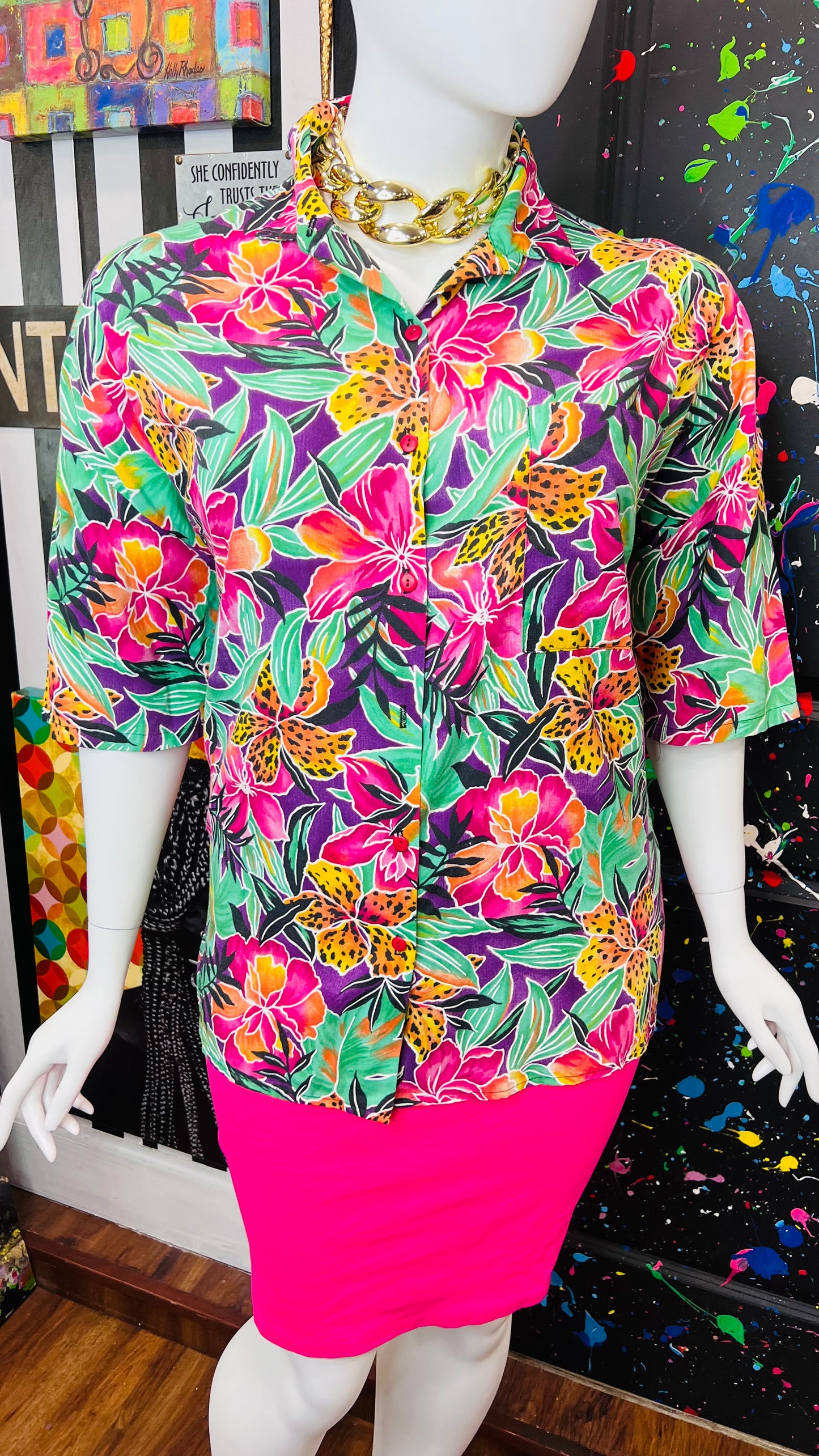Vintage Cotton Safari Blouse (24/26)