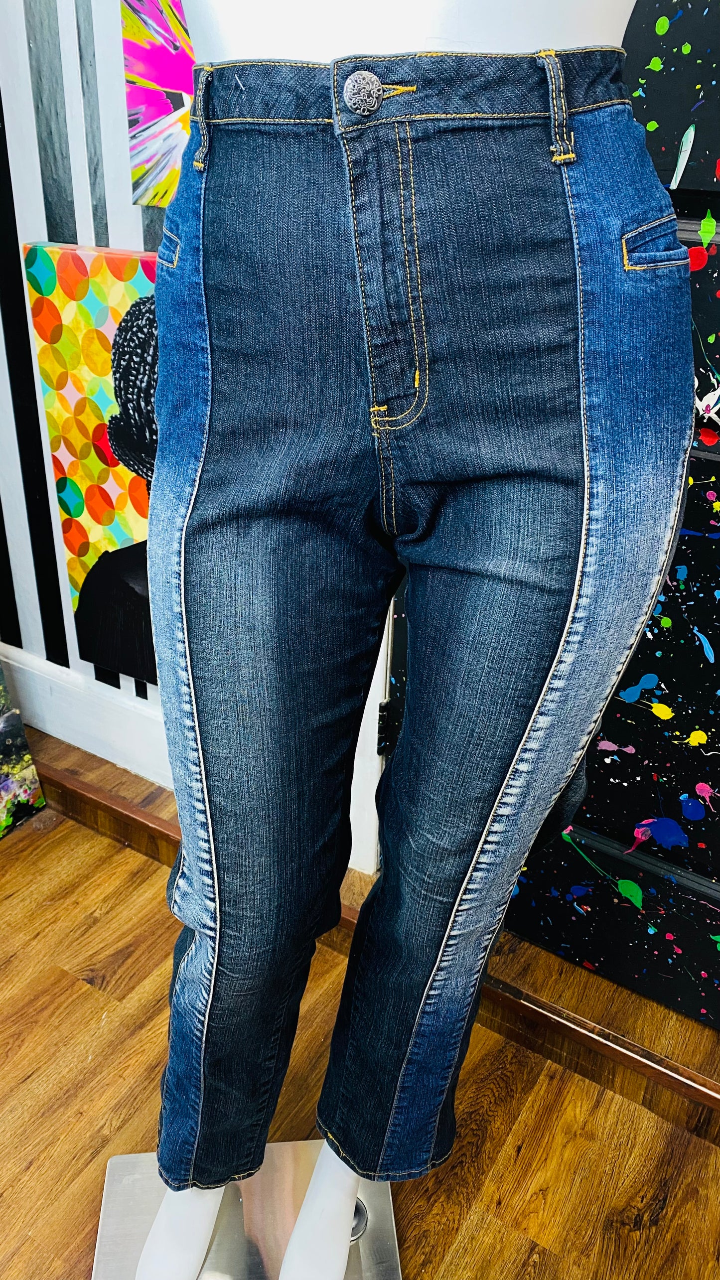 Vintage Black & Blue Y2k Jeans (22)