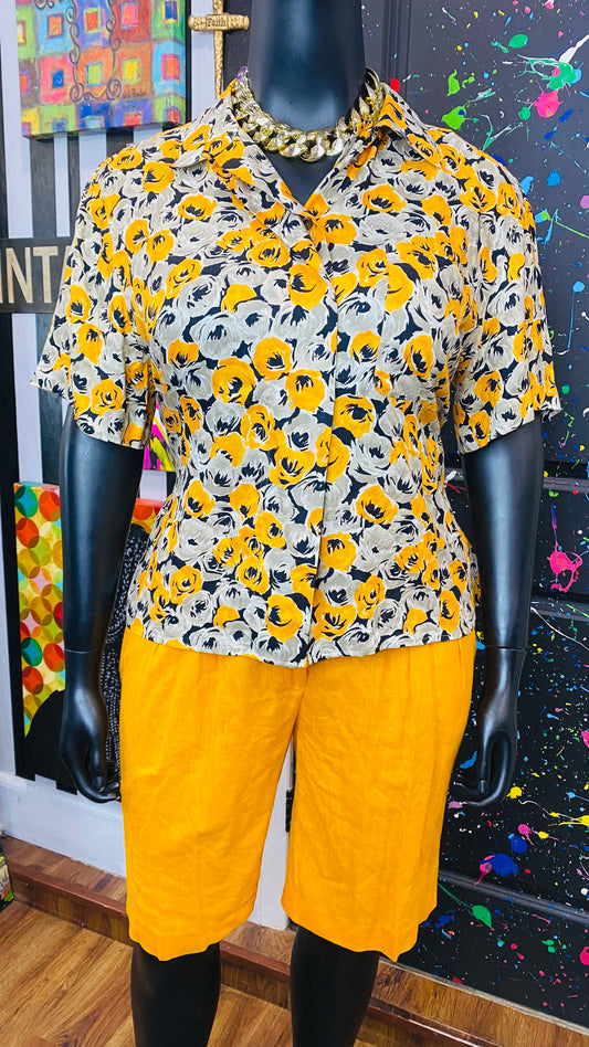 Vintage Yellow, Tan & Black Shorts Set (16)