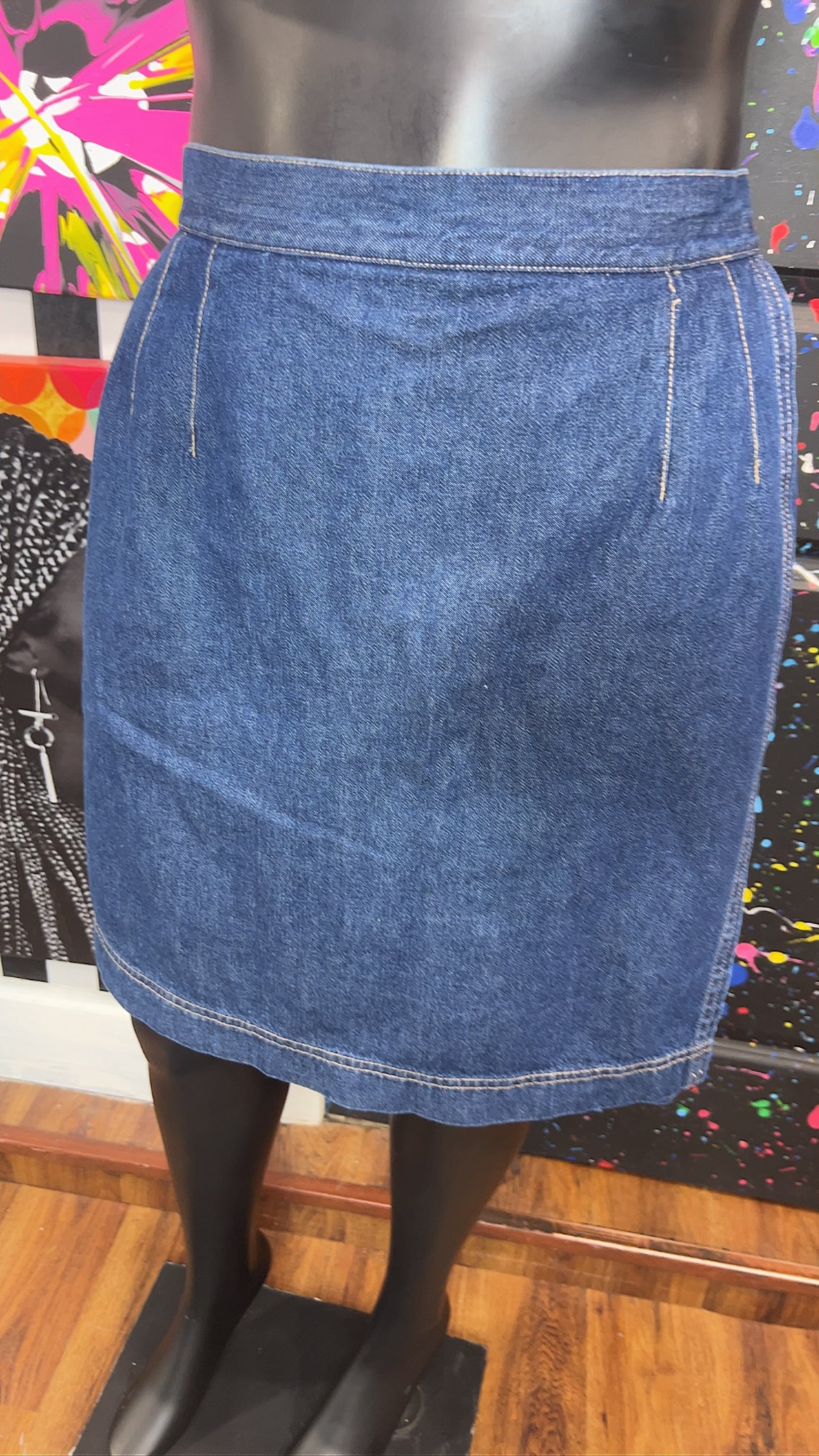Vintage Dark Wash Denim Skort (20)