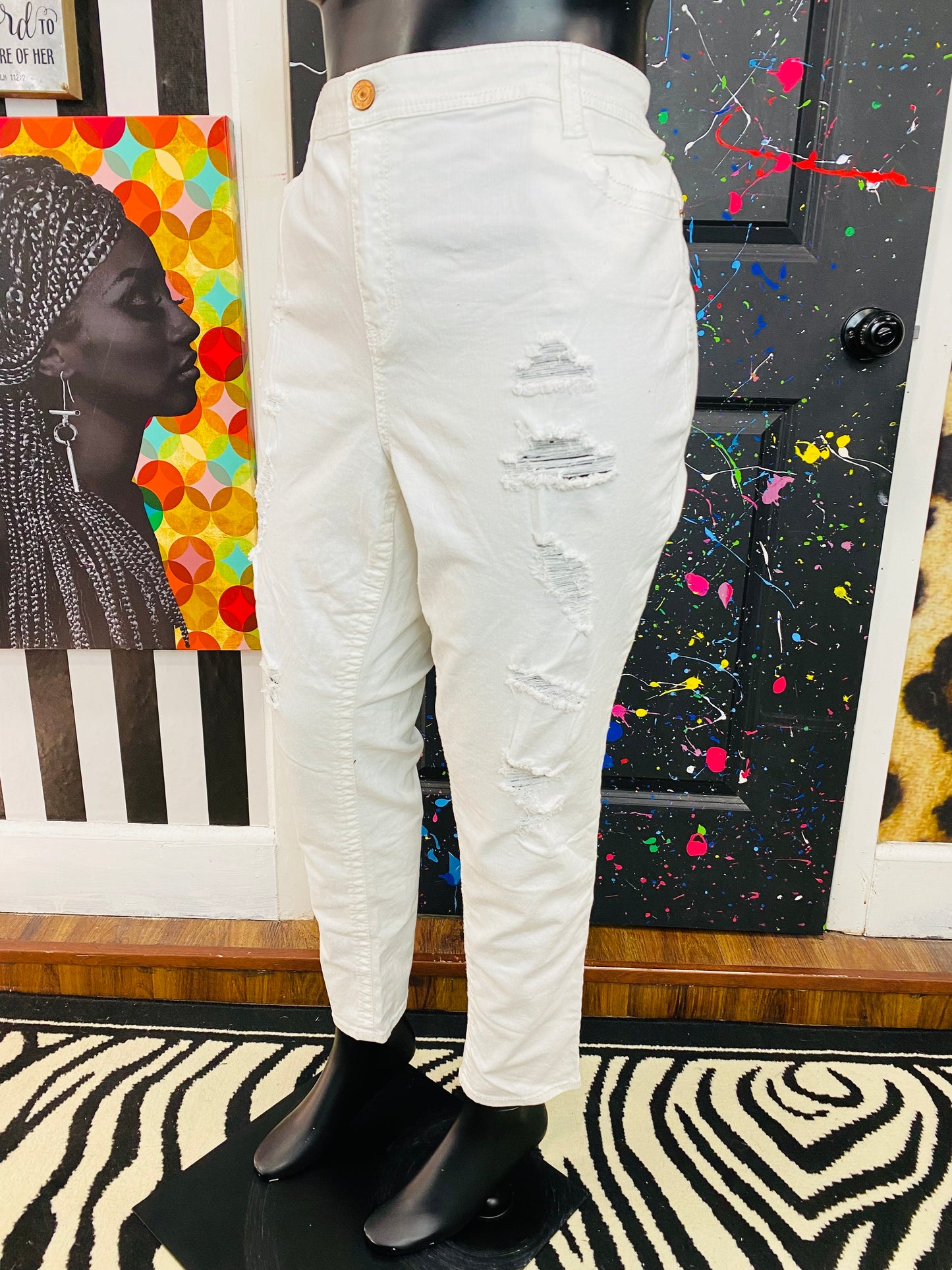 White Distressed Jeans