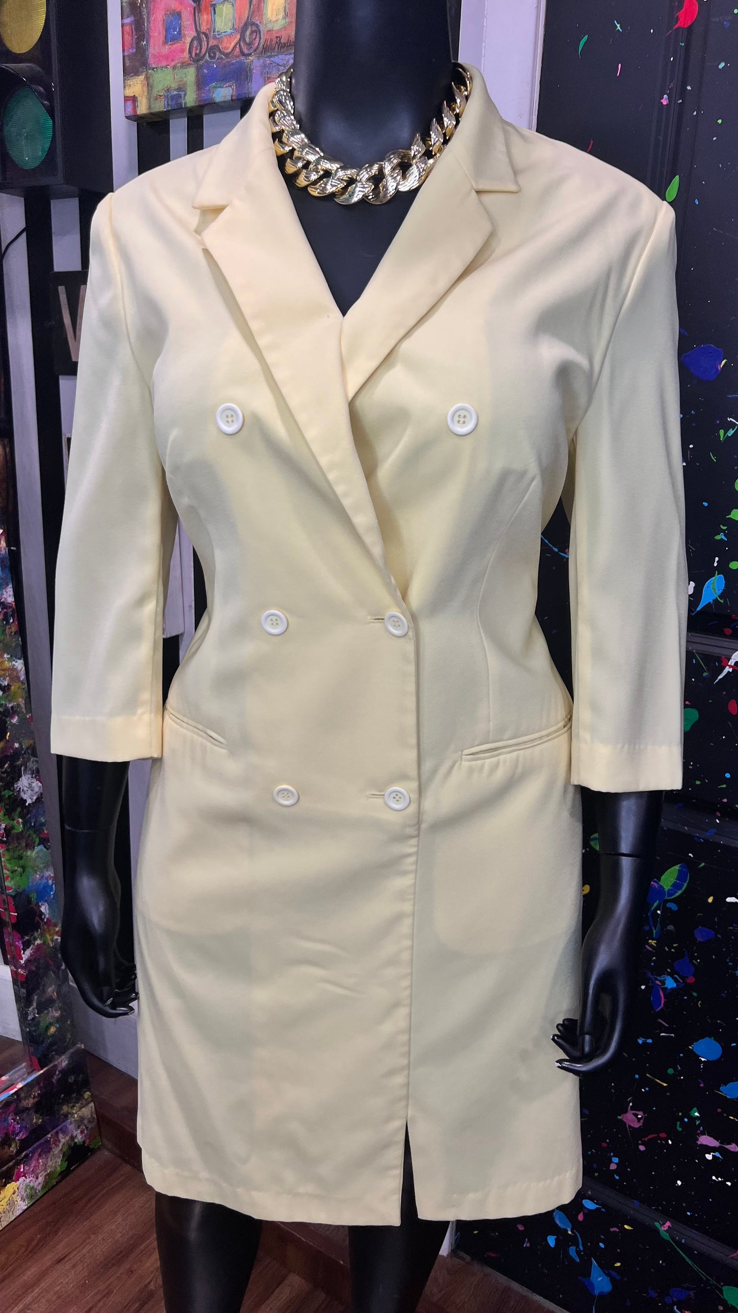 Vintage Yellow Blazer Dress (20)