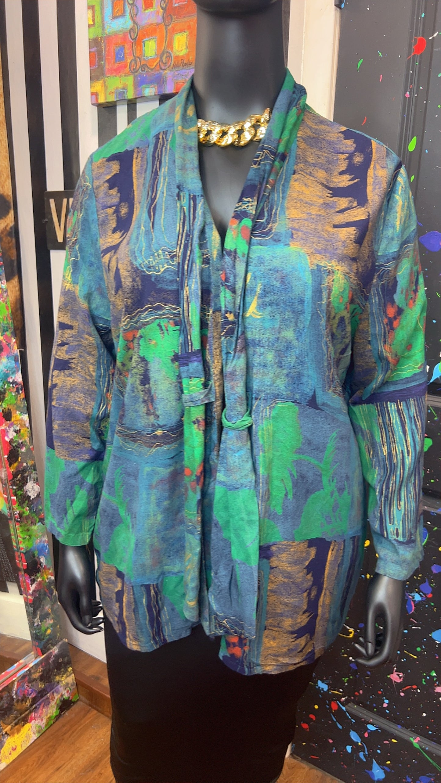 Vintage Abstract Light Weight Duster (22)