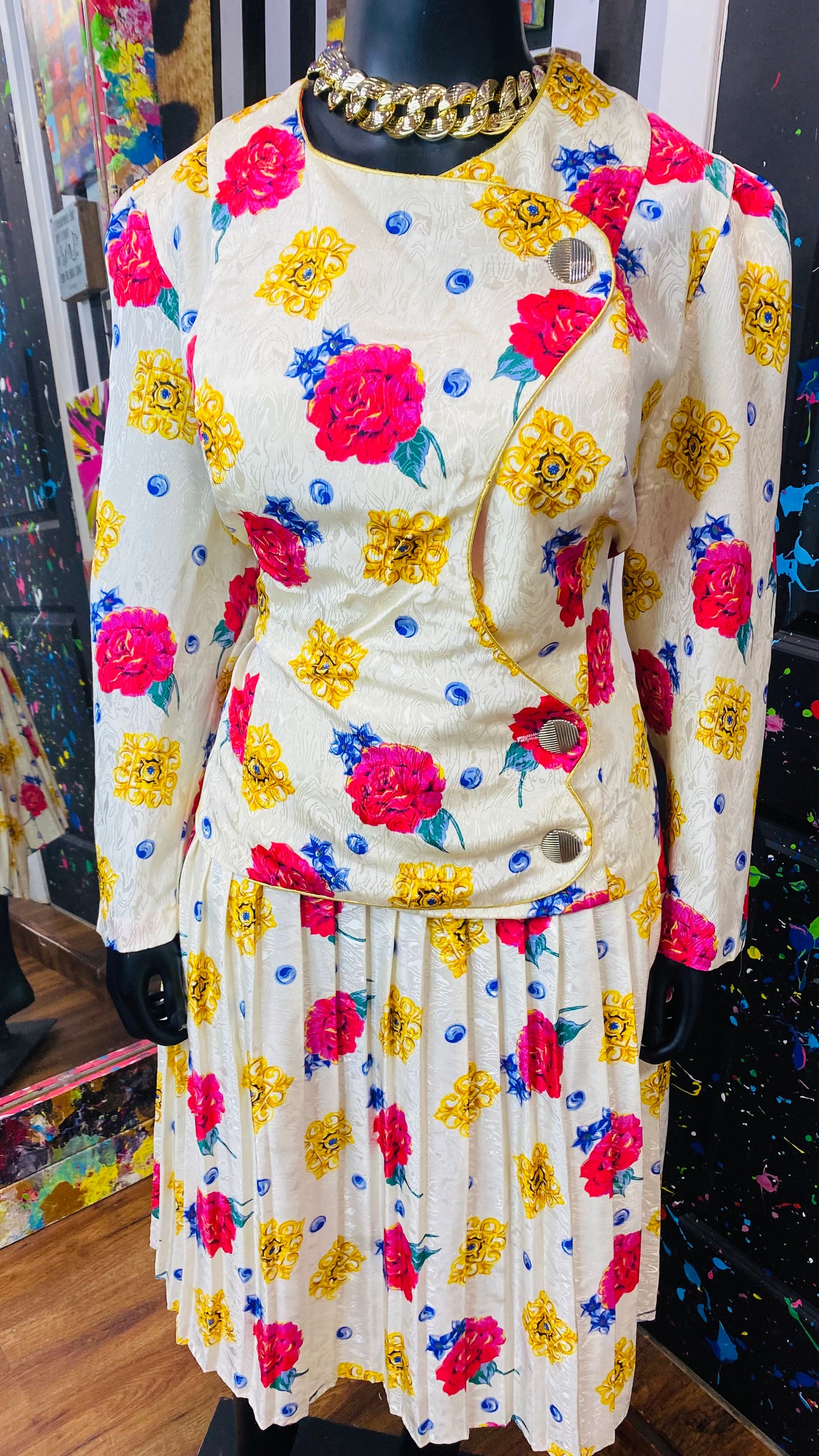 Vintage ‘TOO’ Pleated Skirt Set (22W)