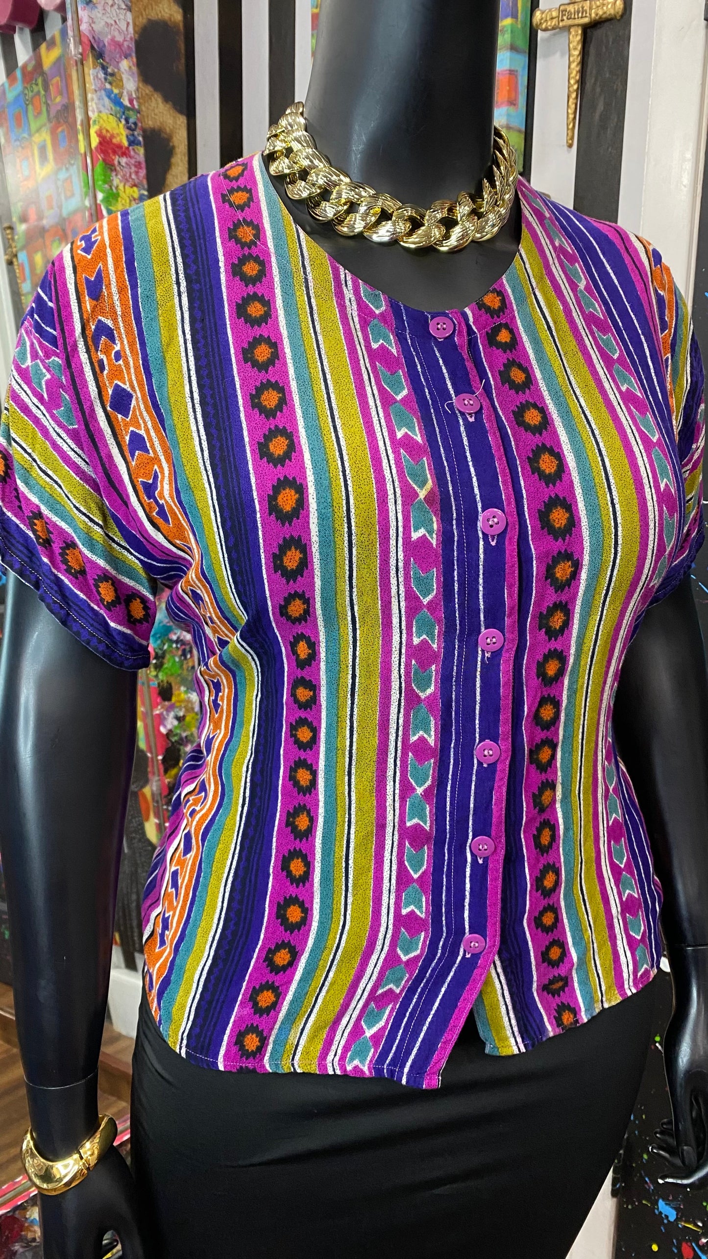 Vintage Rayon Western Blouse (22)