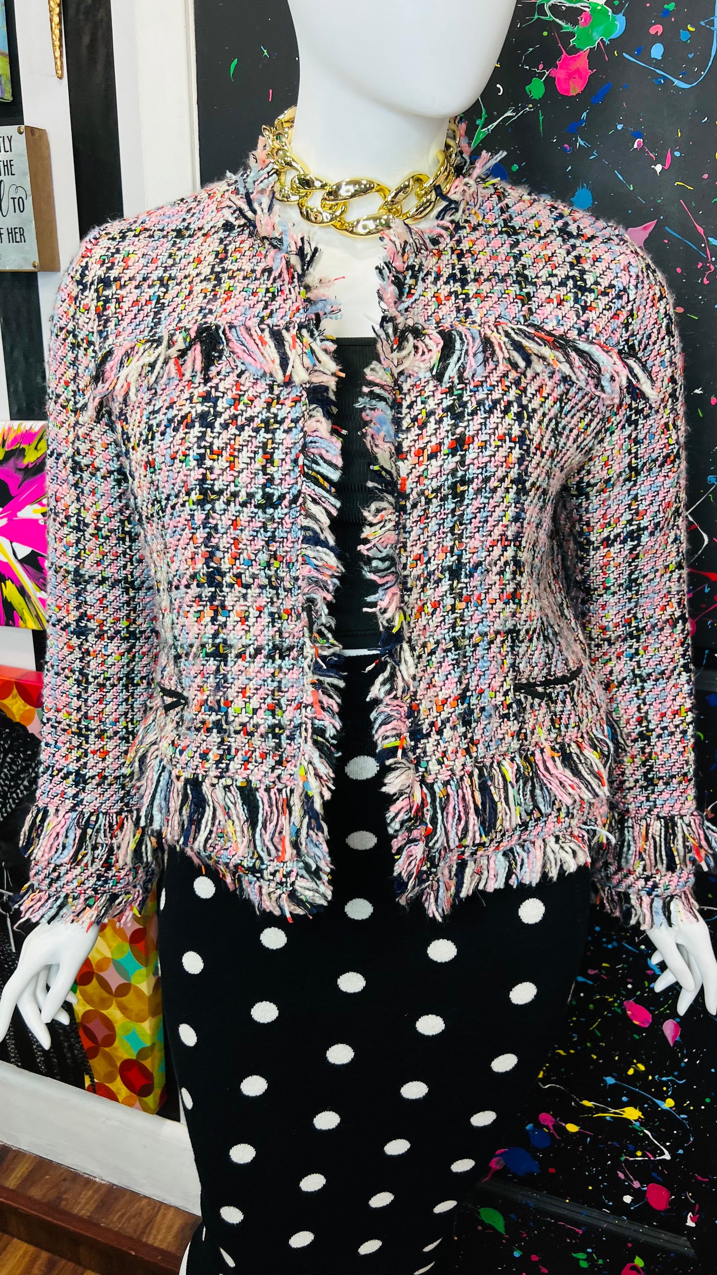 Tweed Multicolored Cropped Blazer (18)
