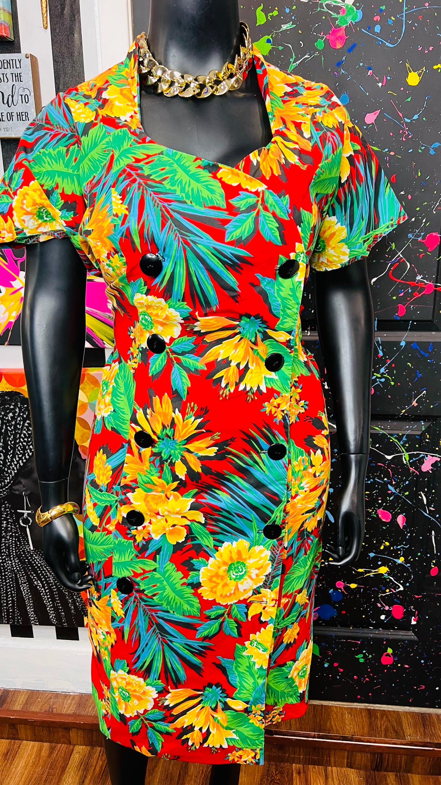 Vintage Vibrant Floral Dress (22)