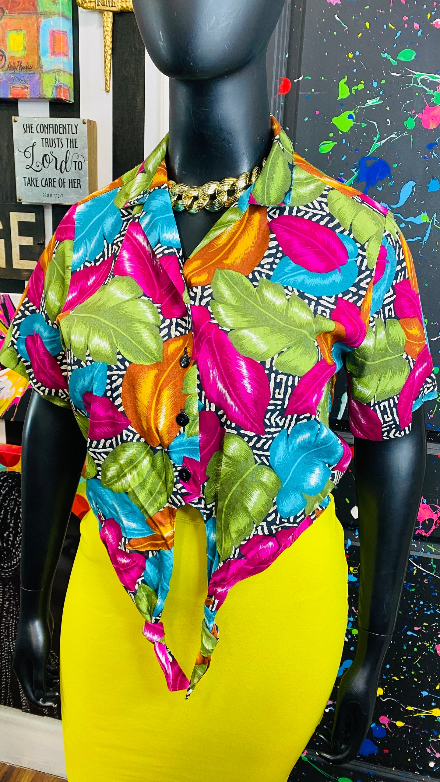 Vintage 80’s Tie Front Blouse (12)