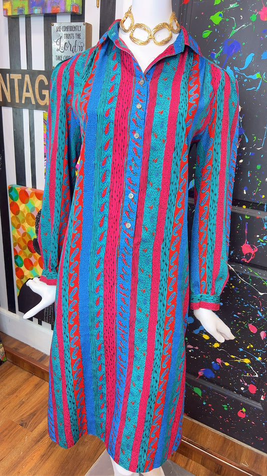 Vintage Paisley Print Dress (14)