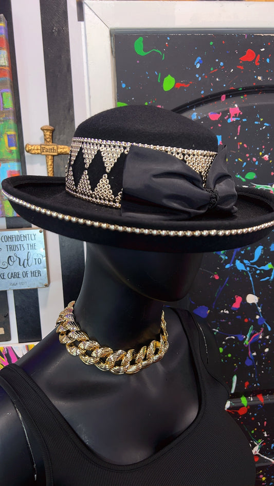 Vintage Silver & Black Hat