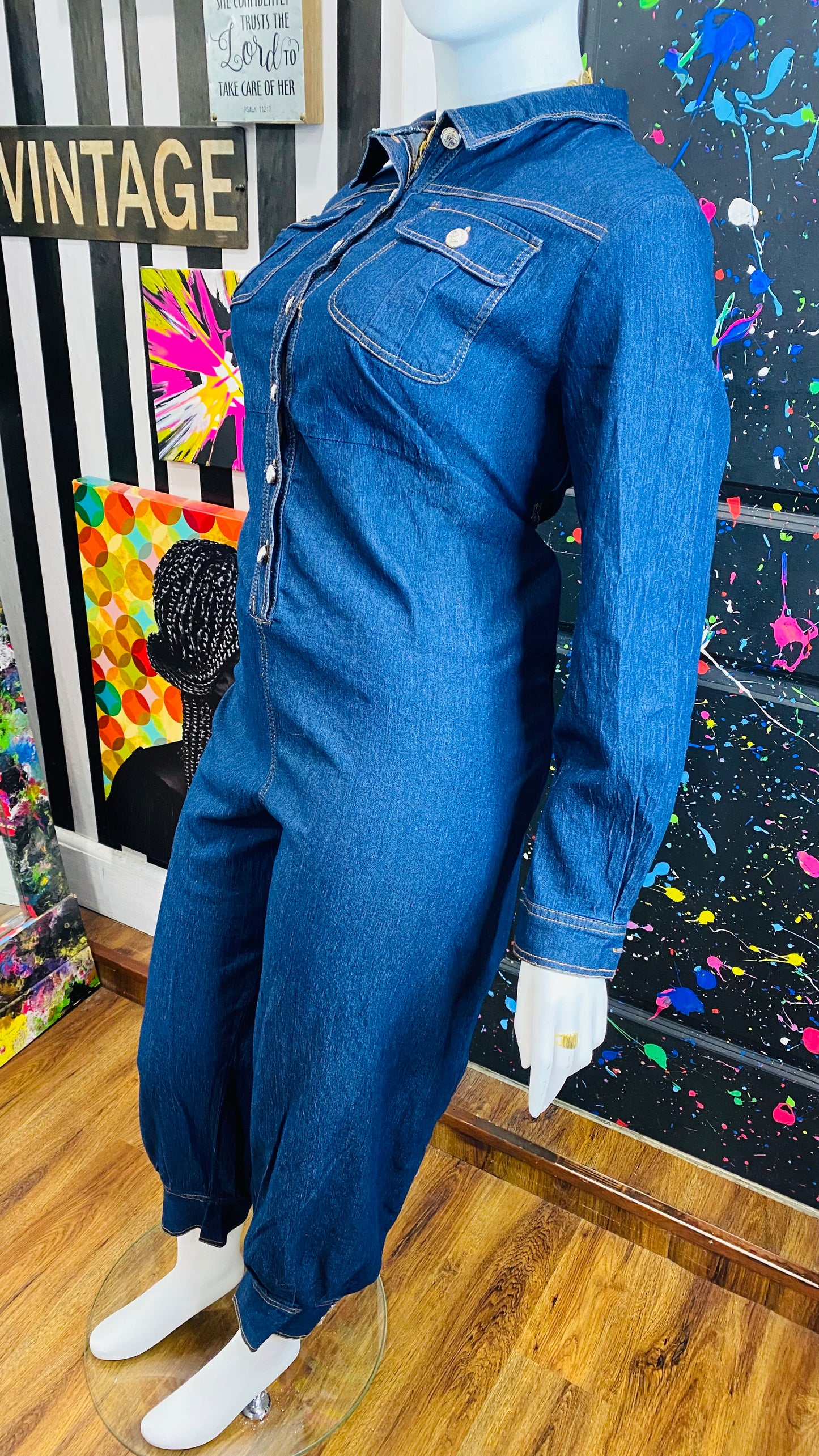 Denim Cuffed Leg Jumpsuit (20)