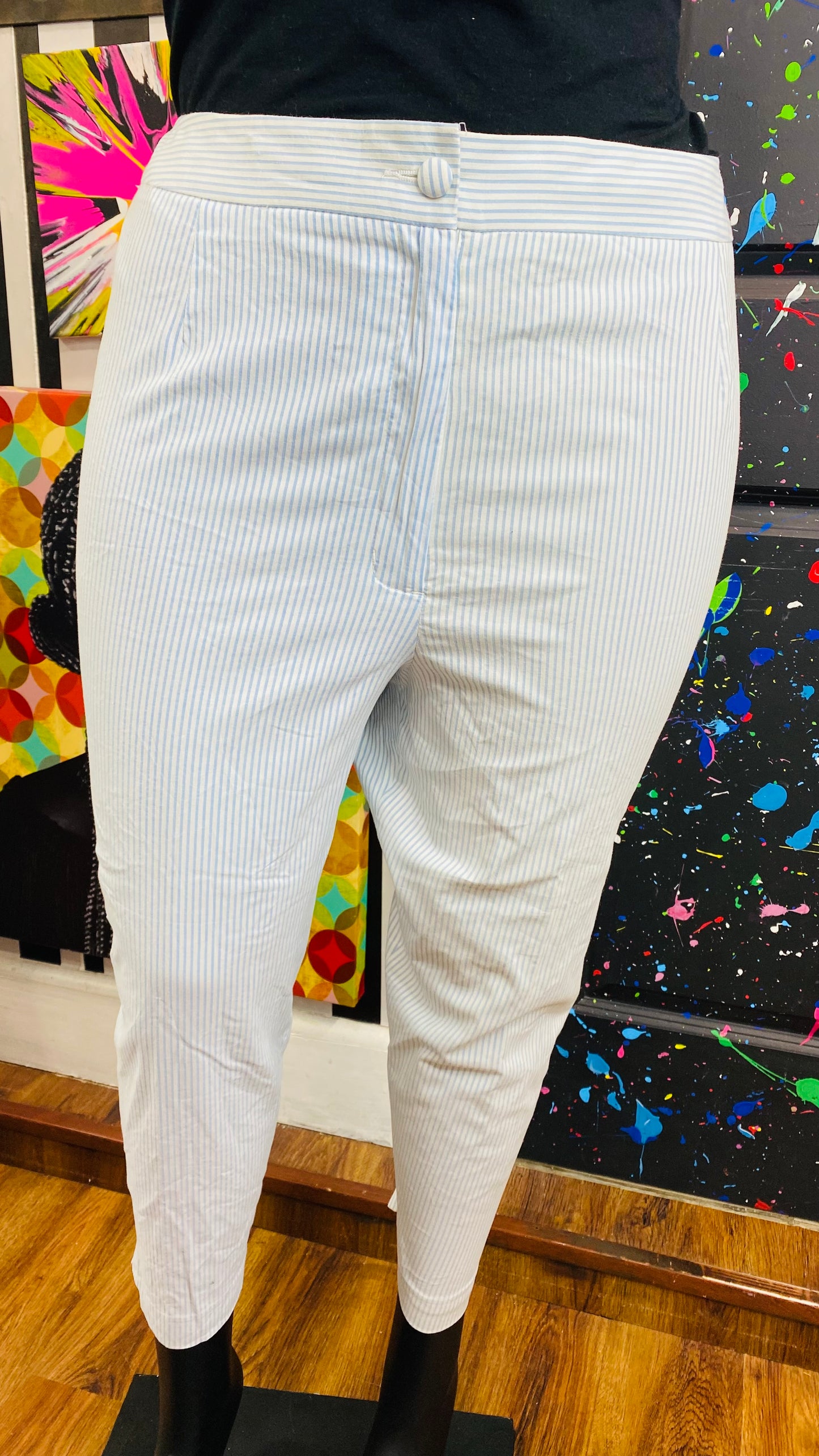 Vintage Striped Blue & White Capri Set (22W)