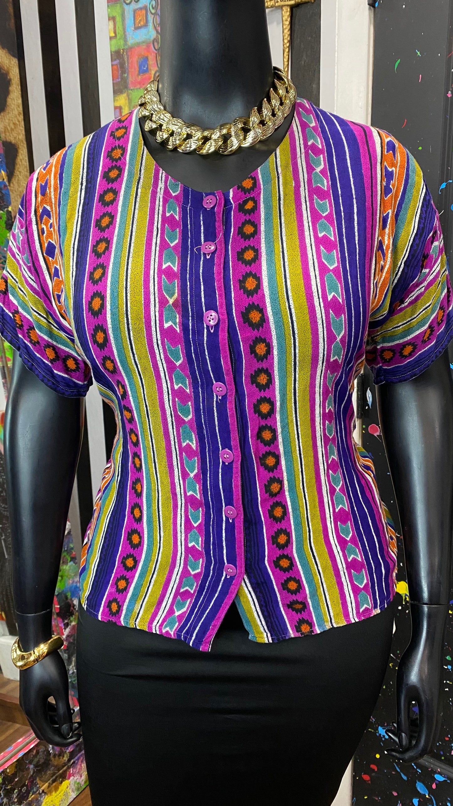 Vintage Rayon Western Blouse (22)