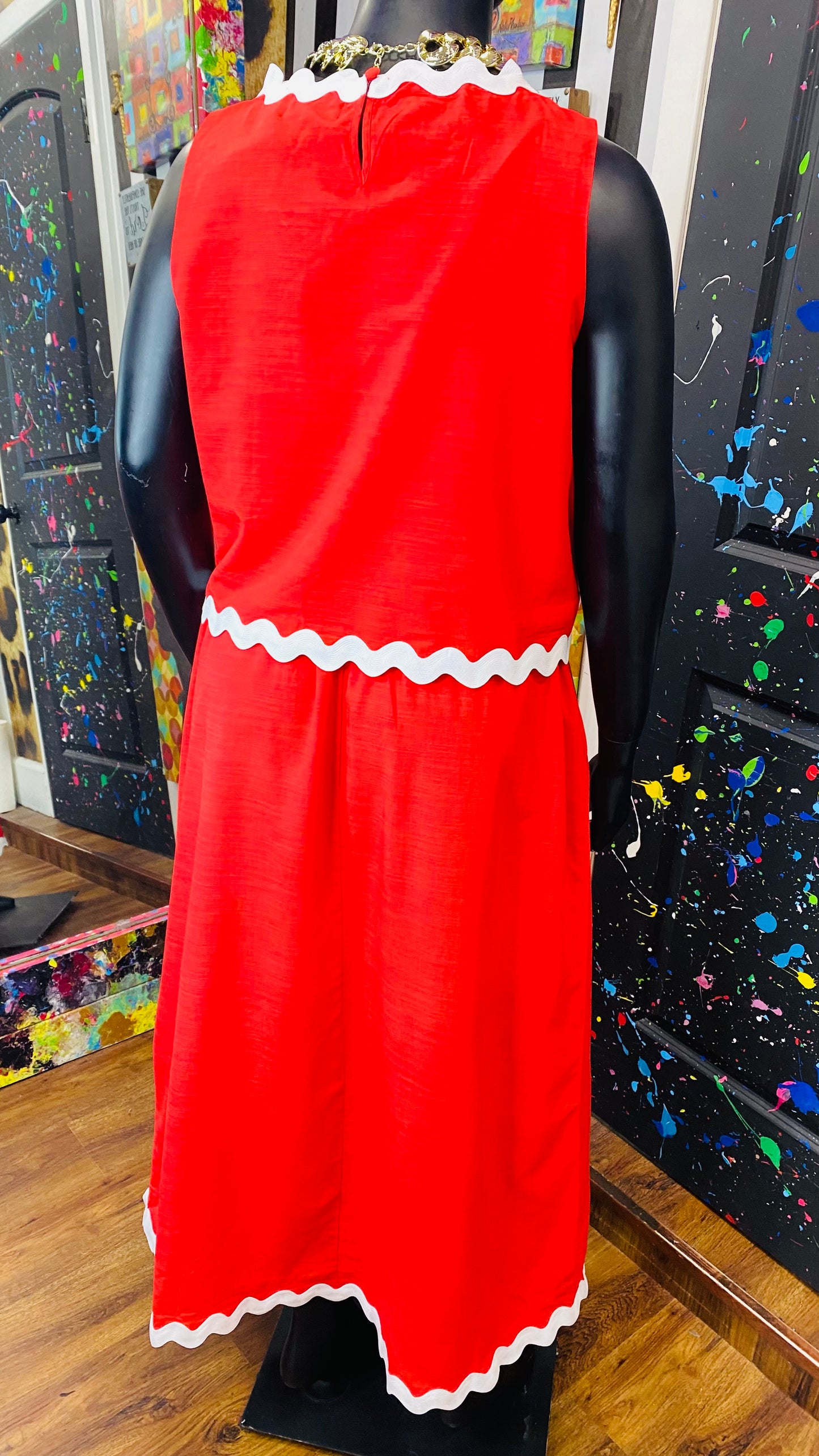Red & White Skirt Set (14)