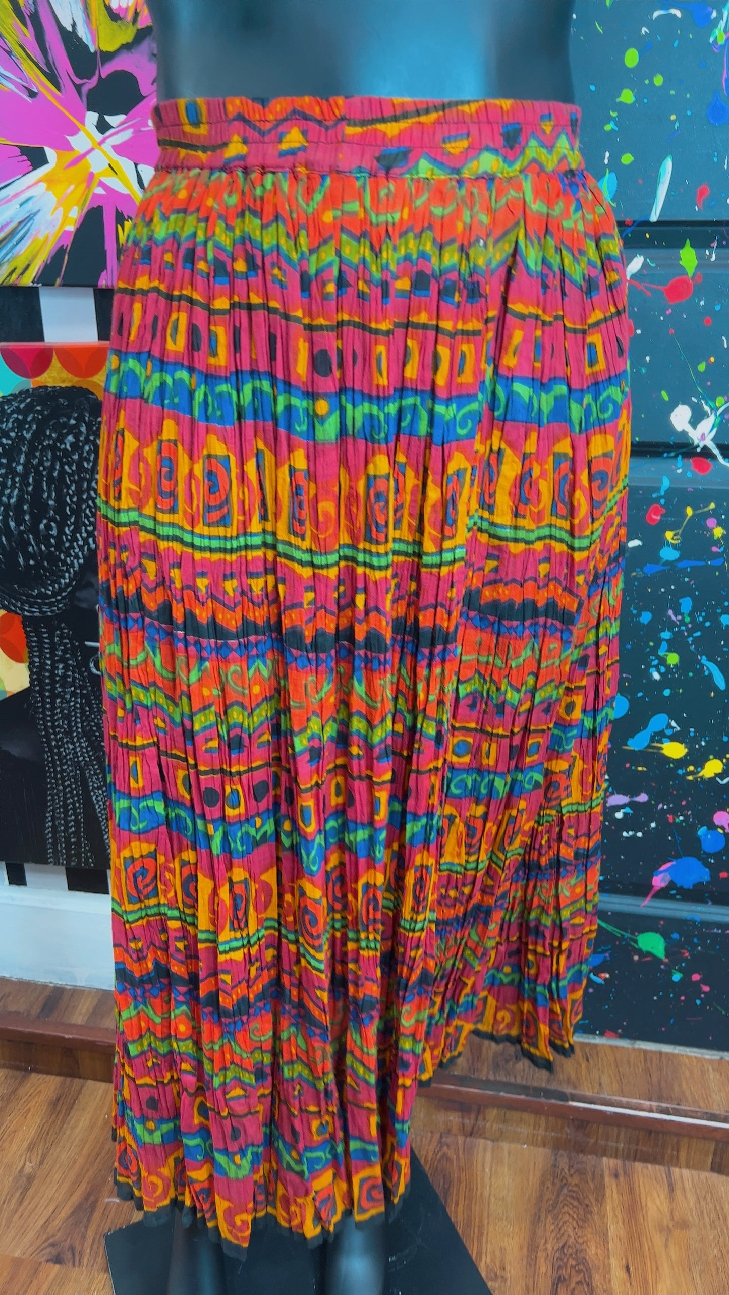 Vintage Rayon Abstract Skirt (18)