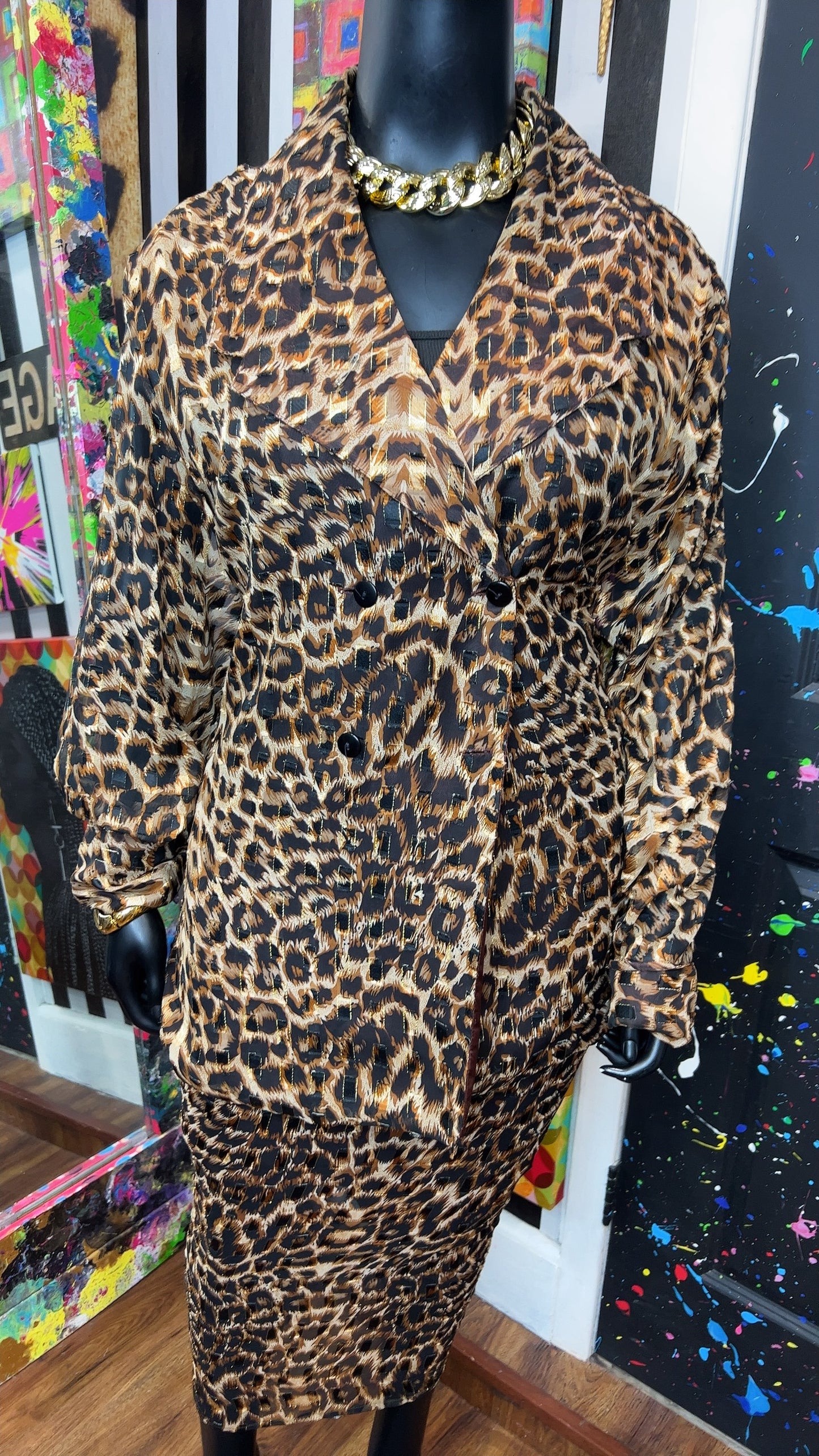 Vintage Animal Print Skirt Set (24)
