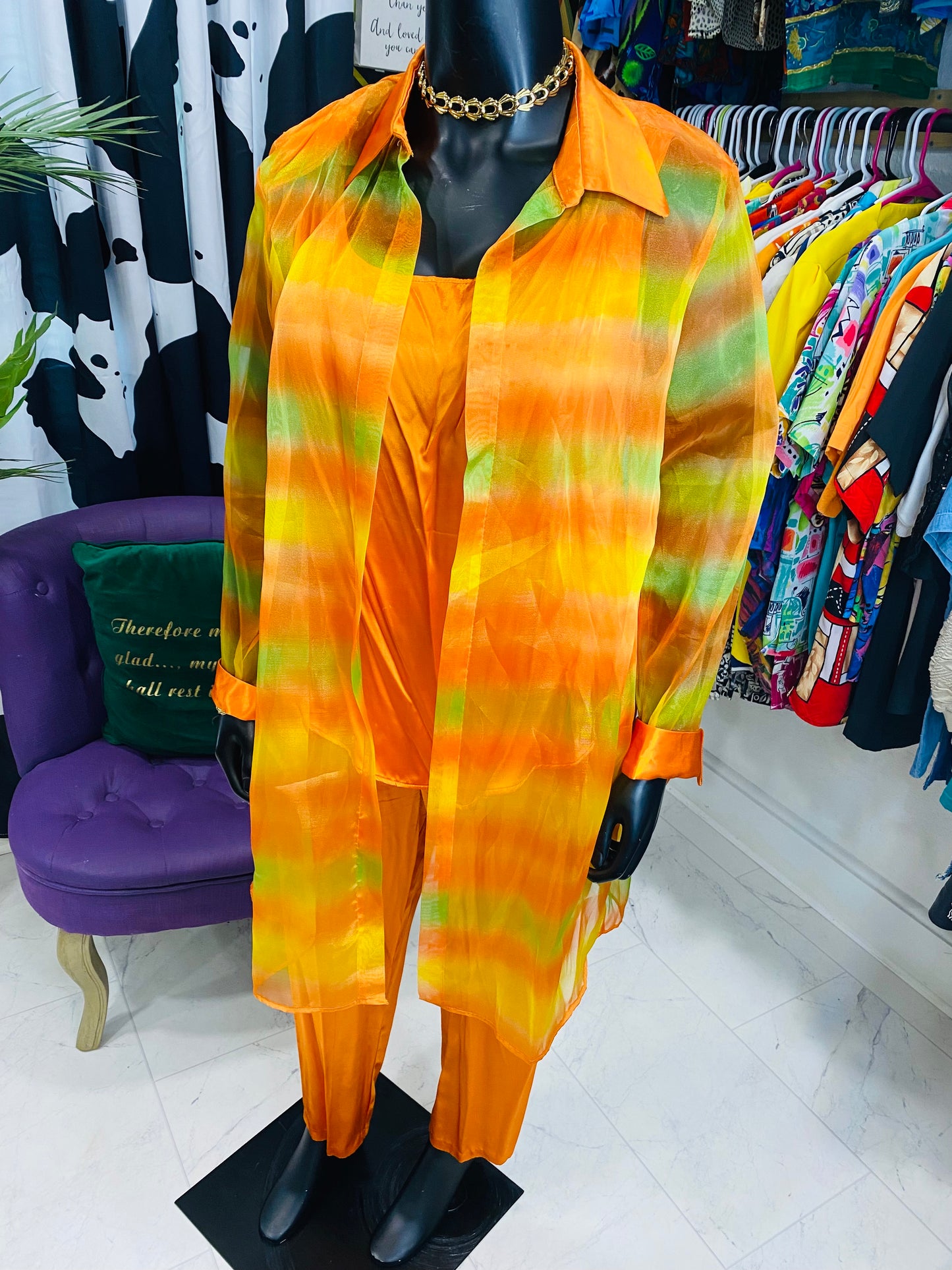 Vintage Orange 3pc Pants Set