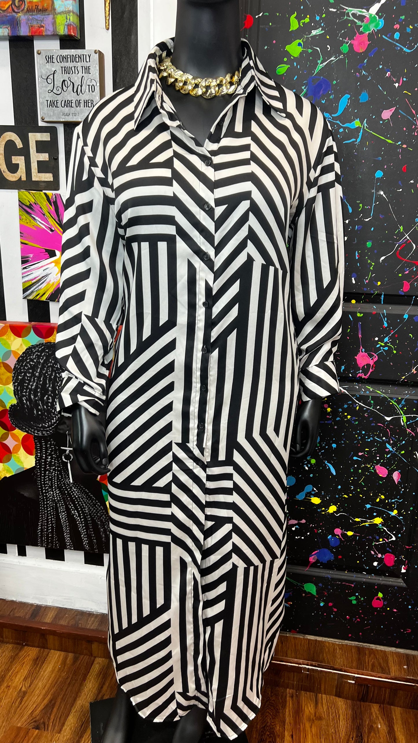 Black & White Stripes Dress (22)
