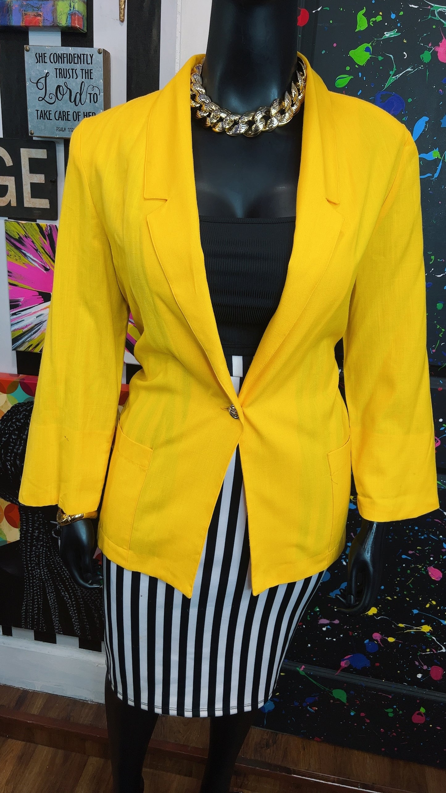 Vintage Yellow Blazer (16)