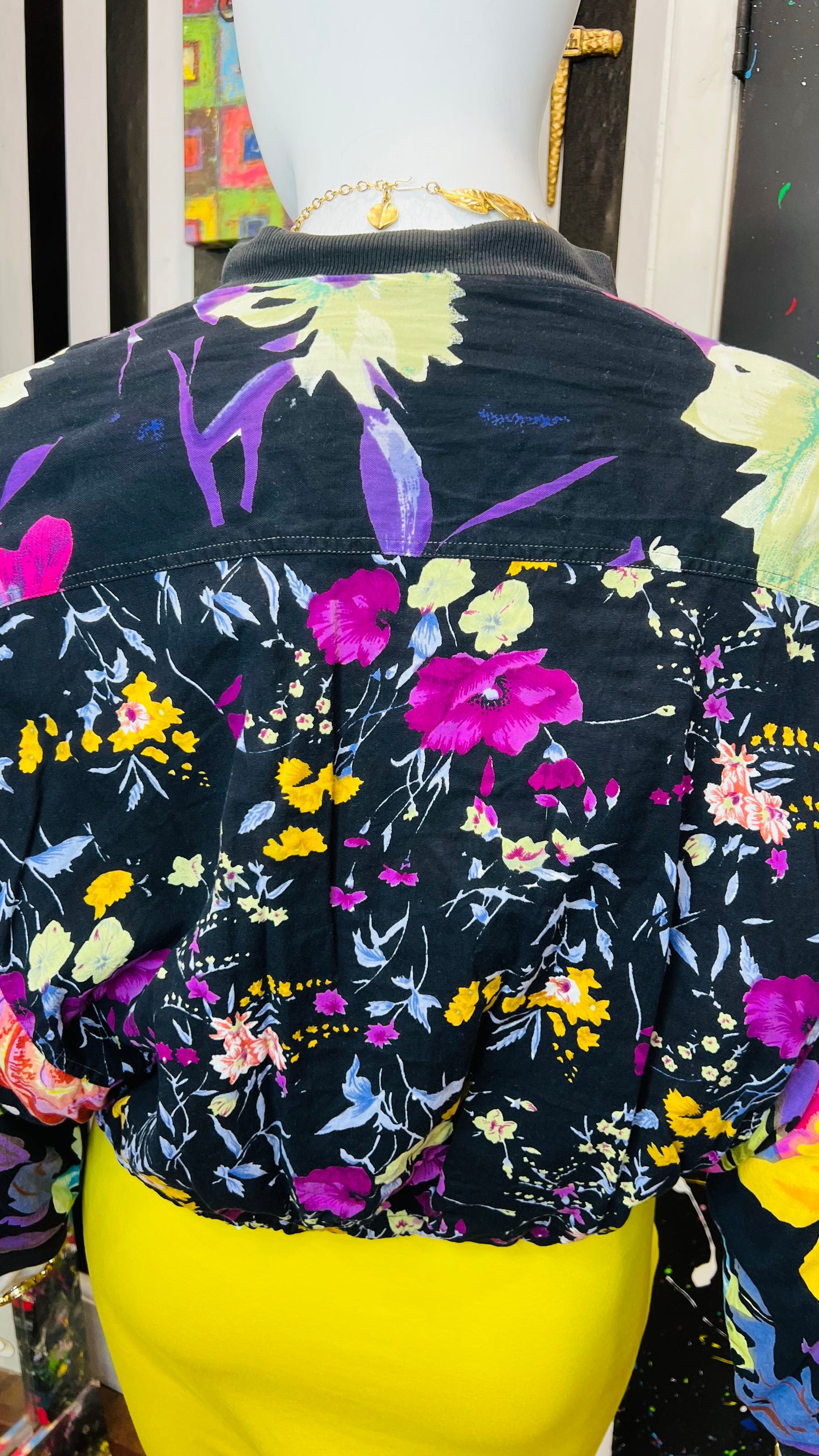 Vintage Drawstring Waist Rayon Jacket (OS)