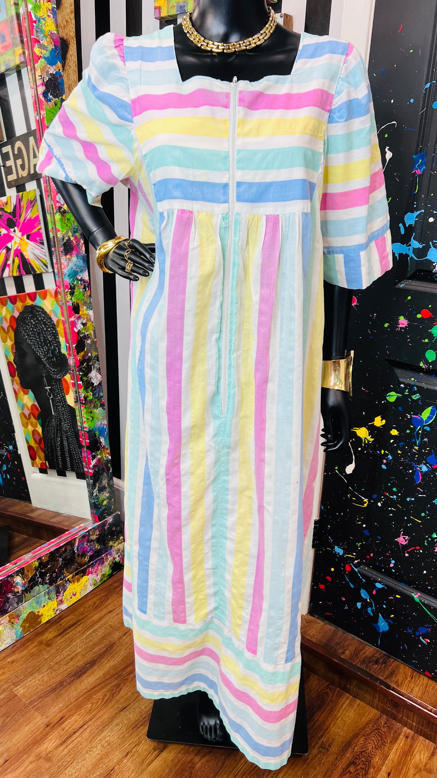Vintage Striped Night Gown (16)