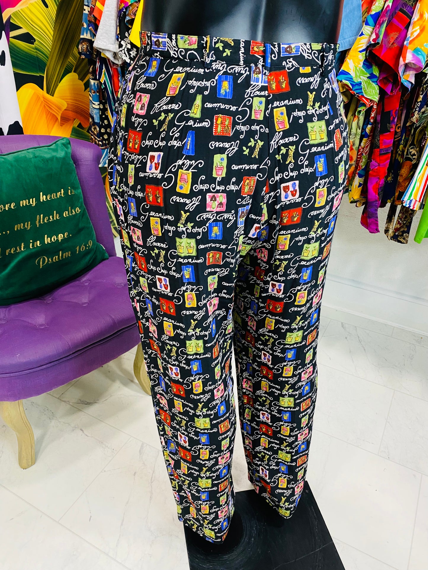 Vintage Gardening Print Pants