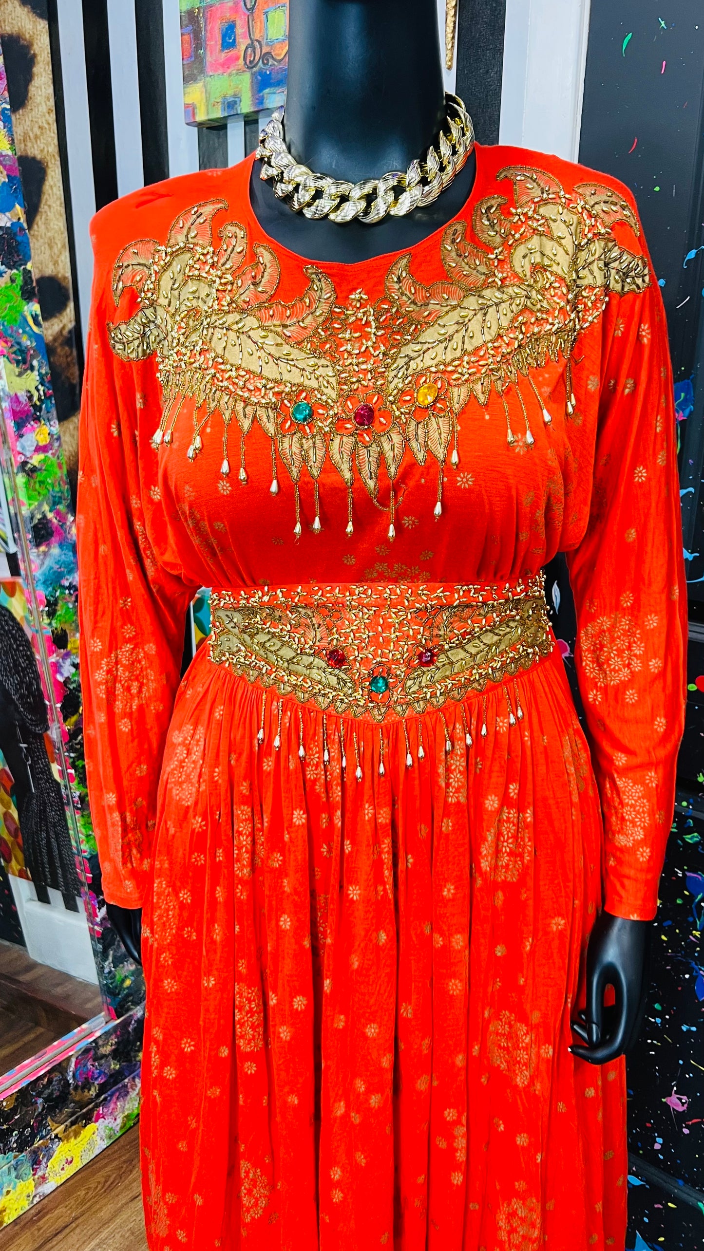 Vintage Beaded & Jewel Skirt Set (16)