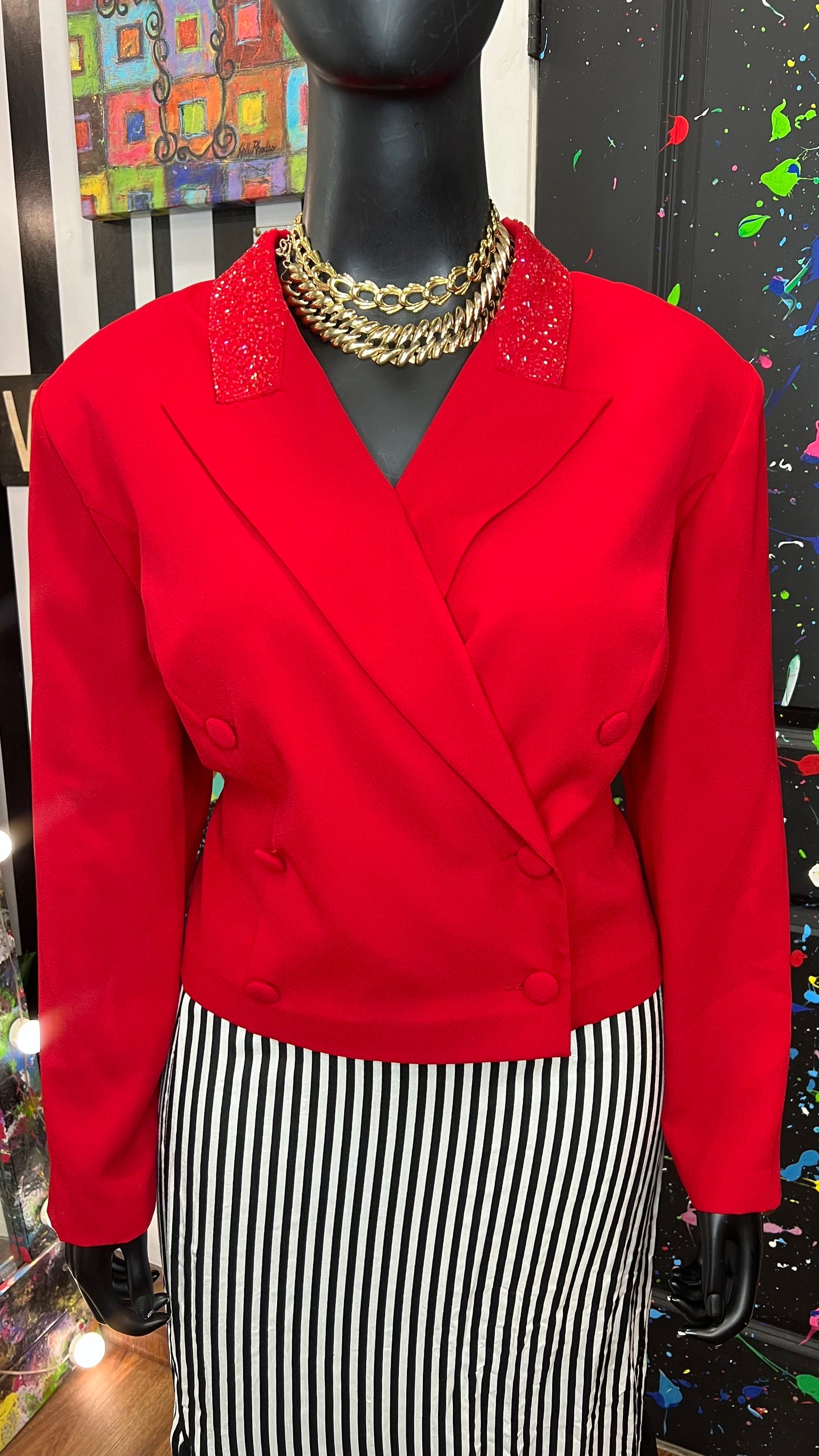 Vintage Positive Attitude Blazer W/ Sequin (22)