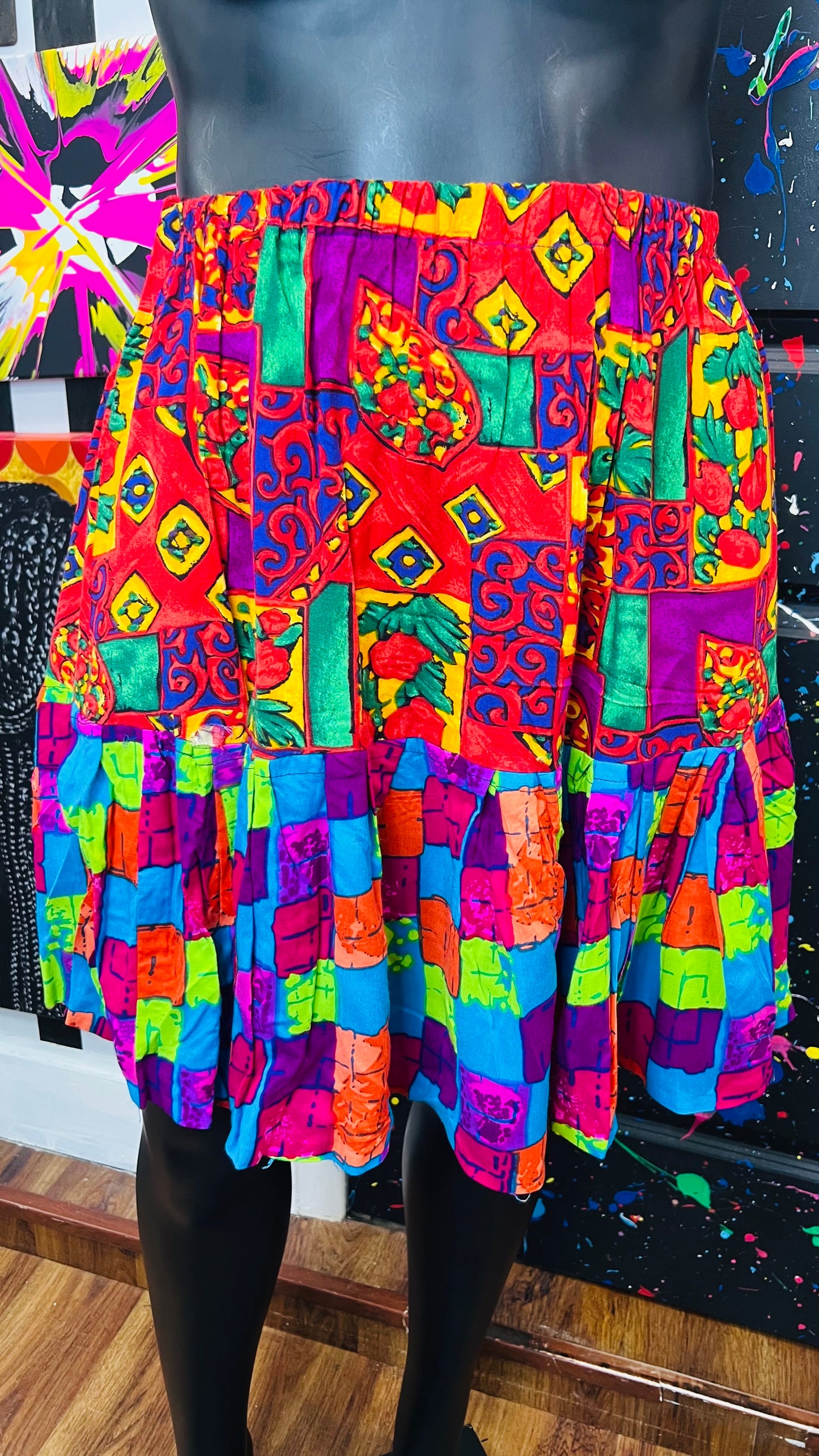 Vintage Mix Print Skirt (12/14)