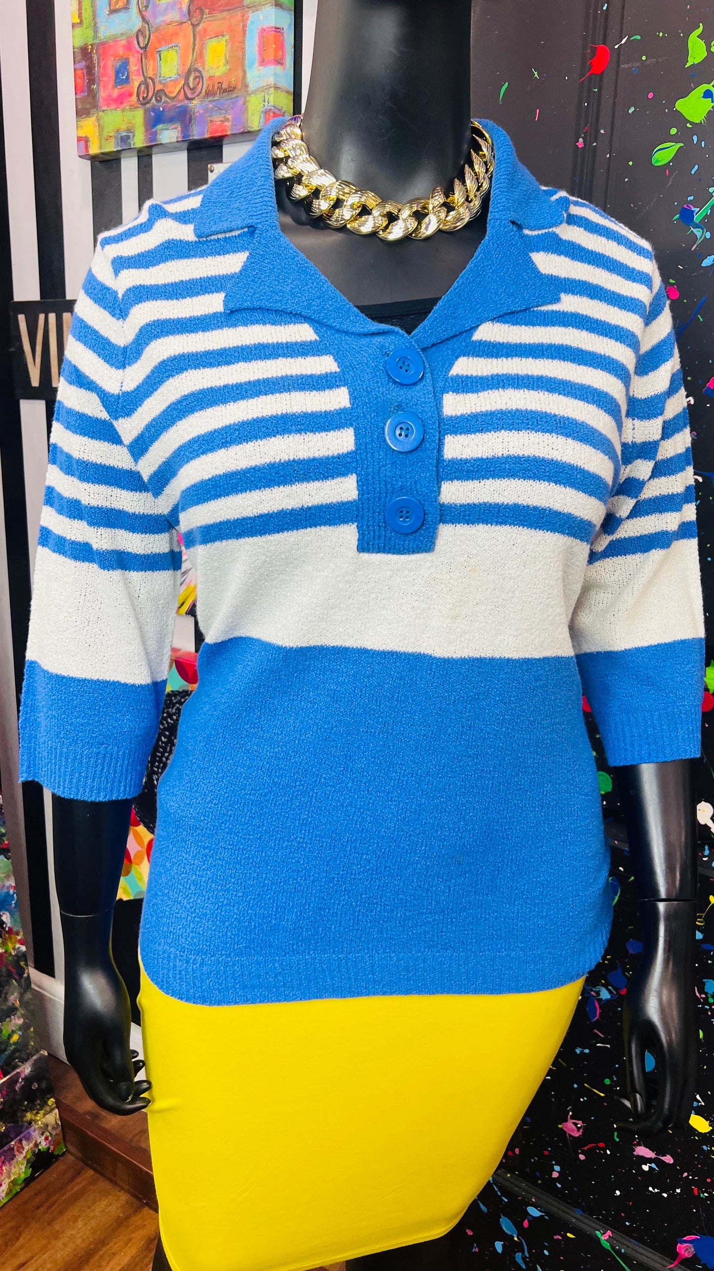 Vintage Striped ‘Stag’ Blouse (18W/20W)