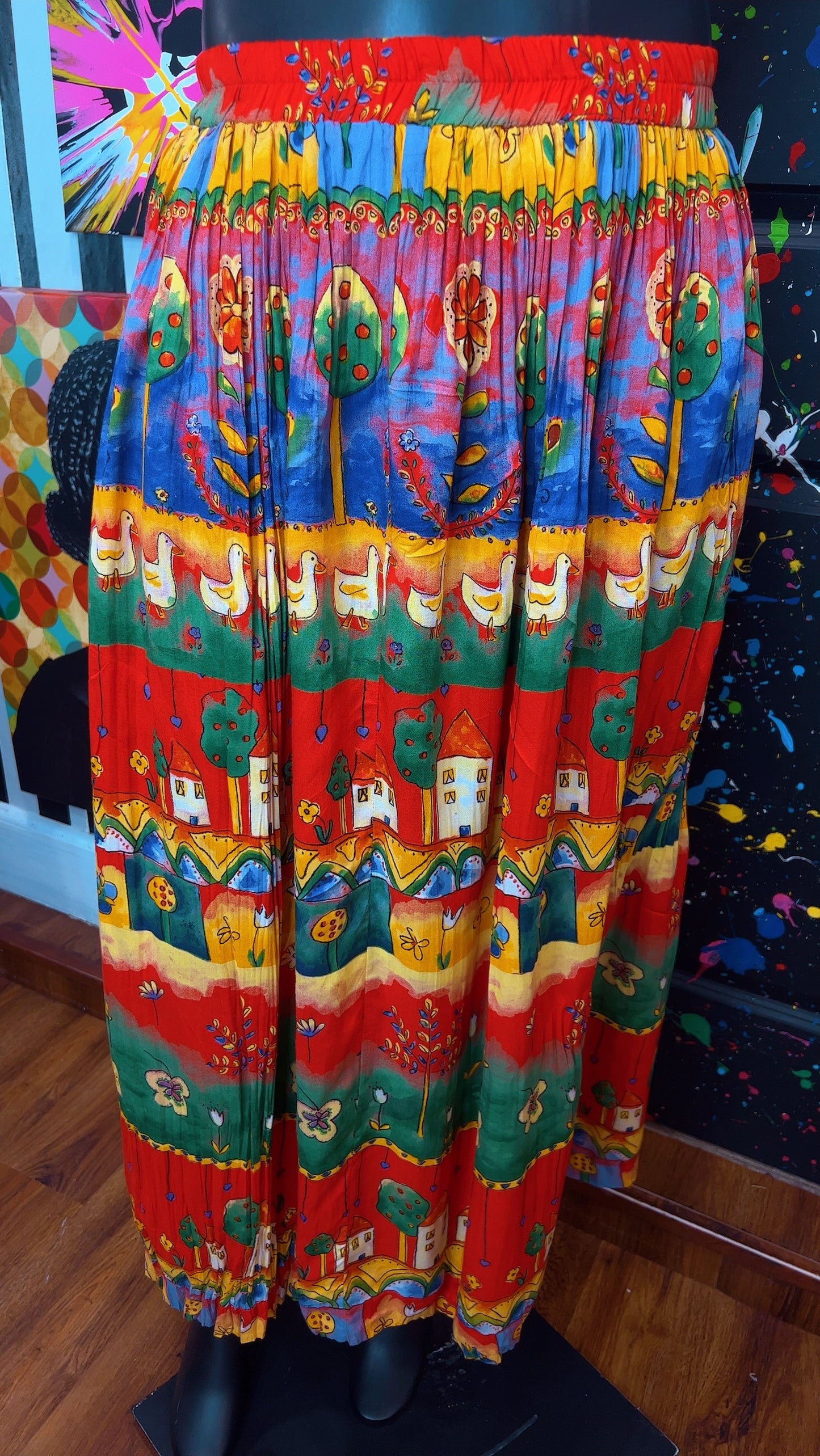 Vintage Rayon ‘Neighborhood’ Skirt (18/20)
