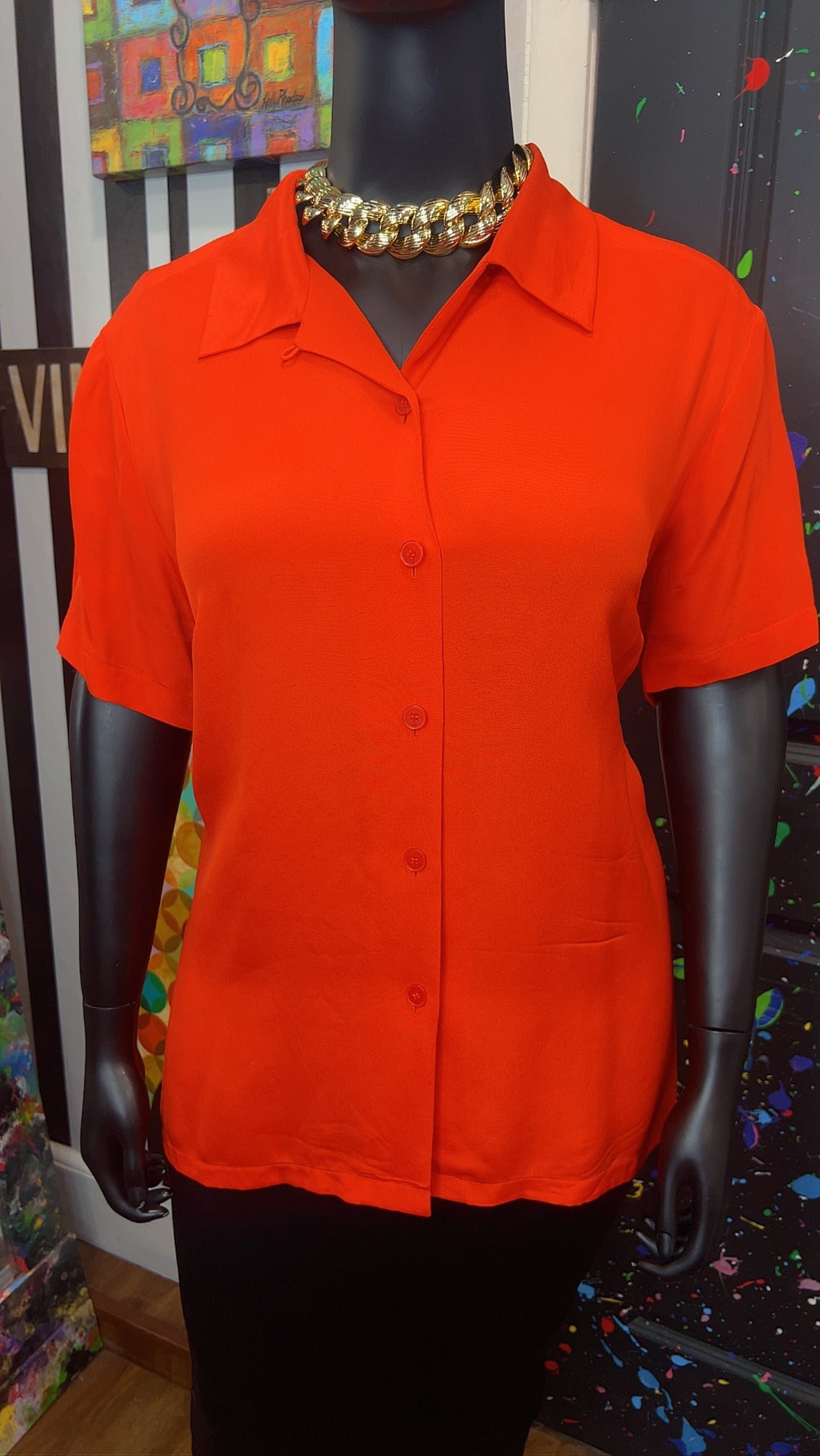 Vintage Burnt Orange Blouse (22)