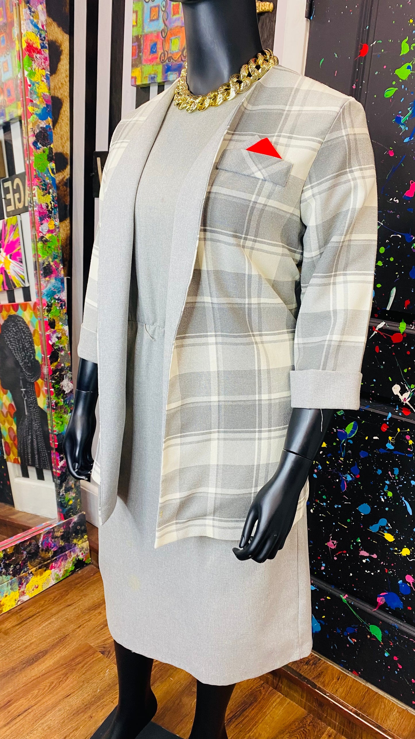 Vintage Gray & White Vintage Dress Set (18)