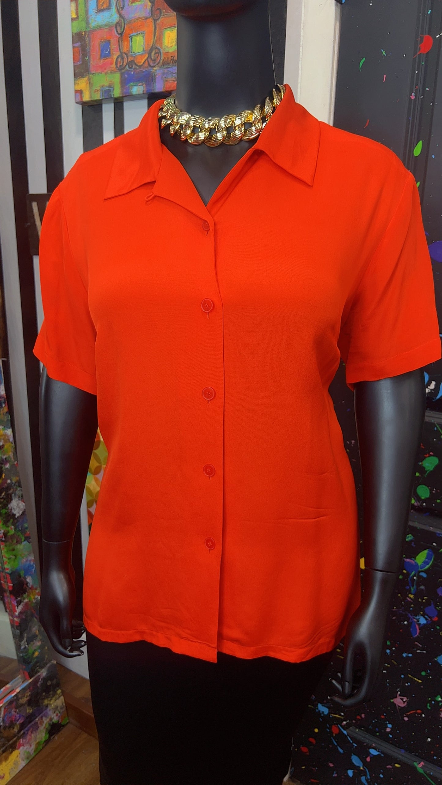 Vintage Burnt Orange Blouse (22)