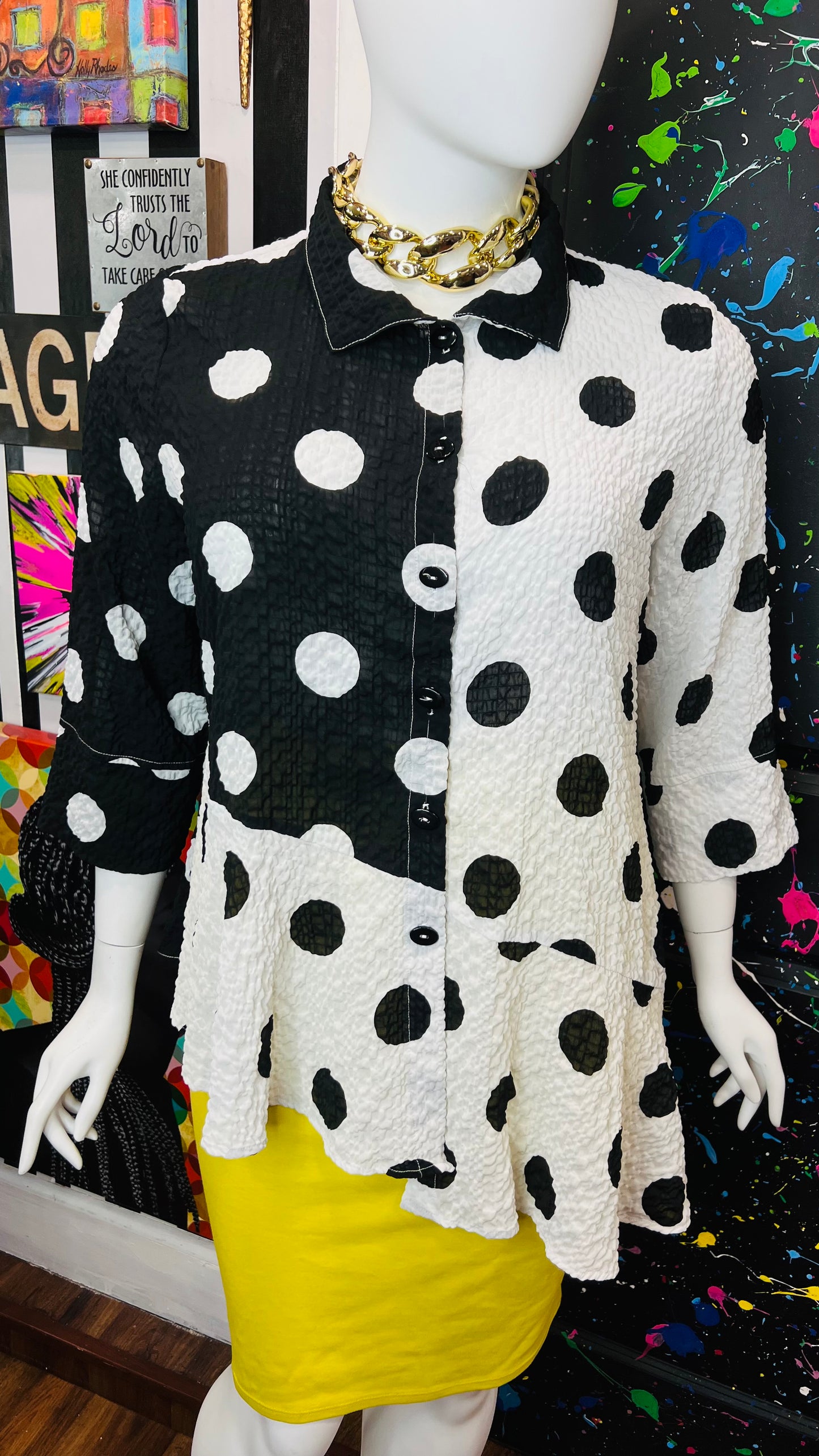 Black & White Polka Dot Blouse (22)