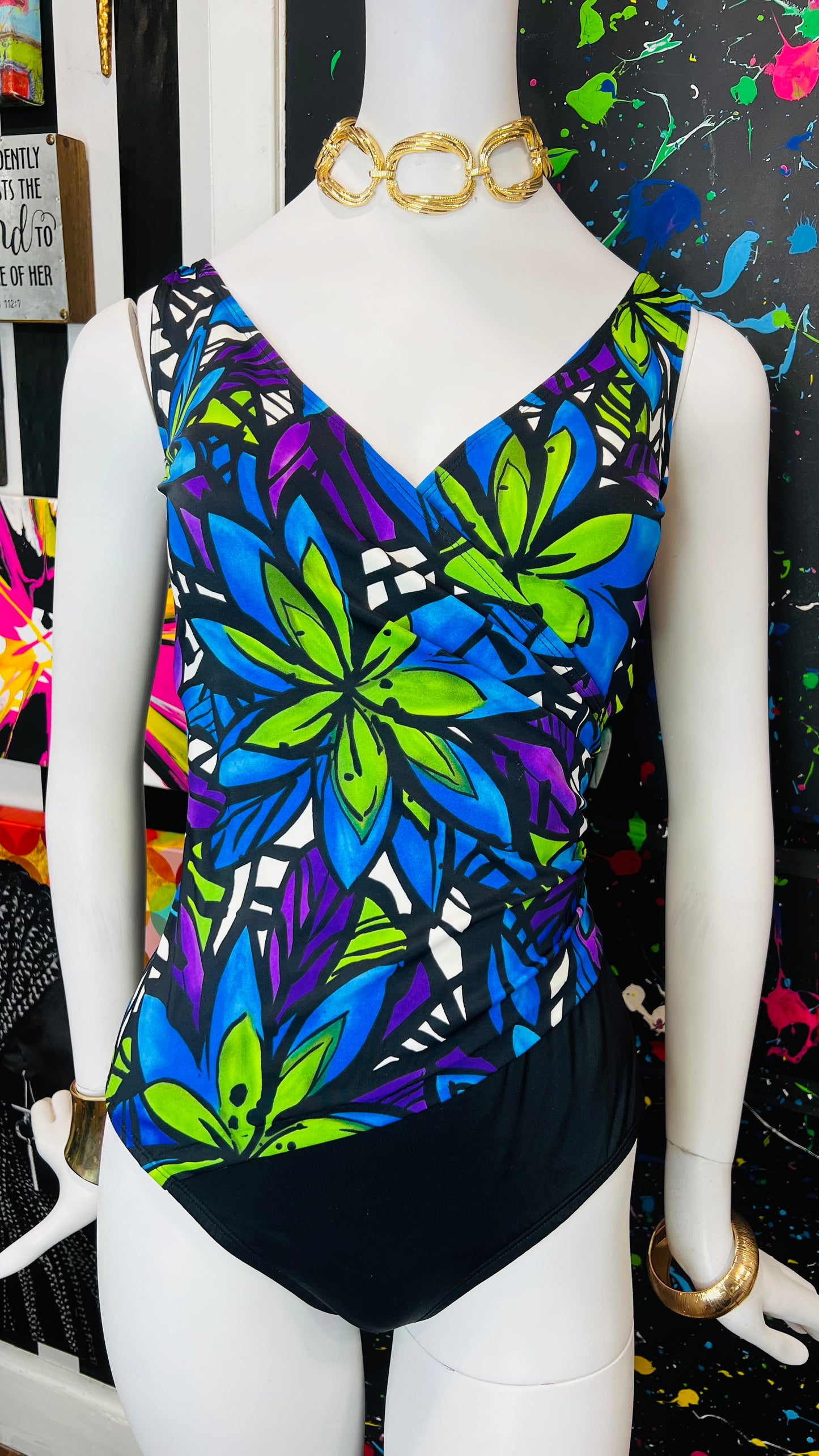 Vintage Vibrant Floral Swimsuit (12)