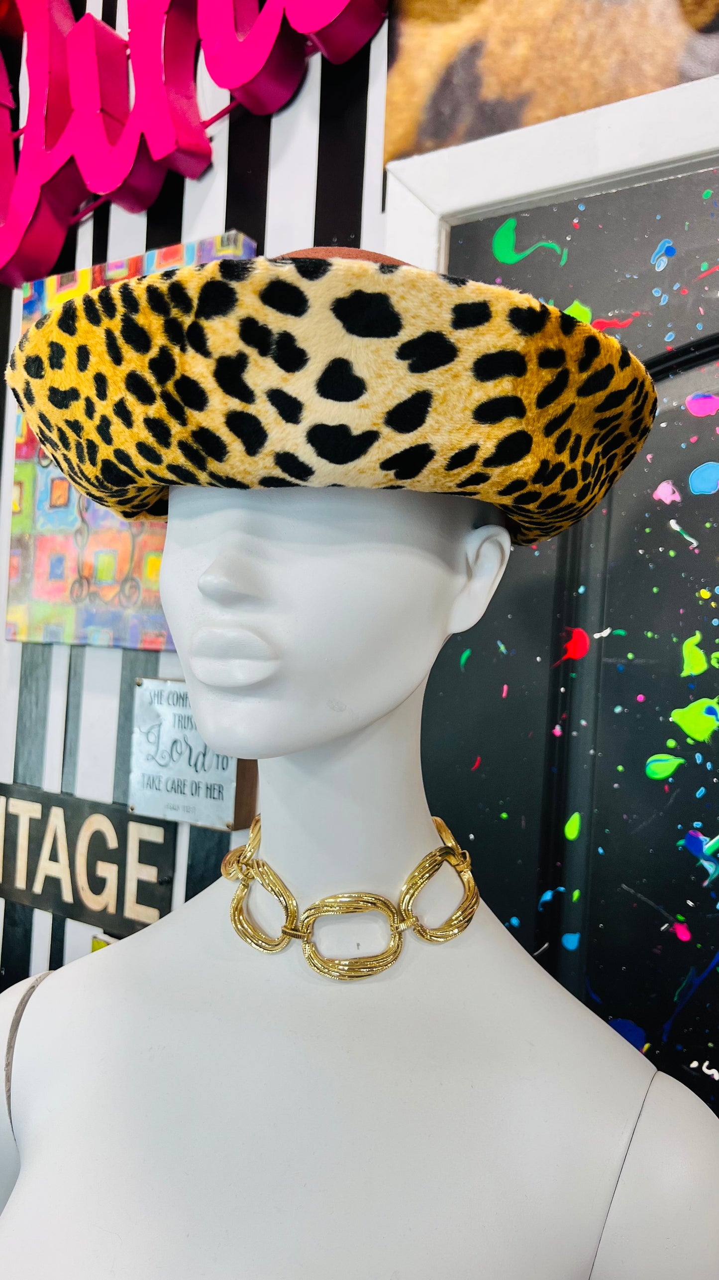 Vintage Wool & Animal Print Dead Stock Wool Hat