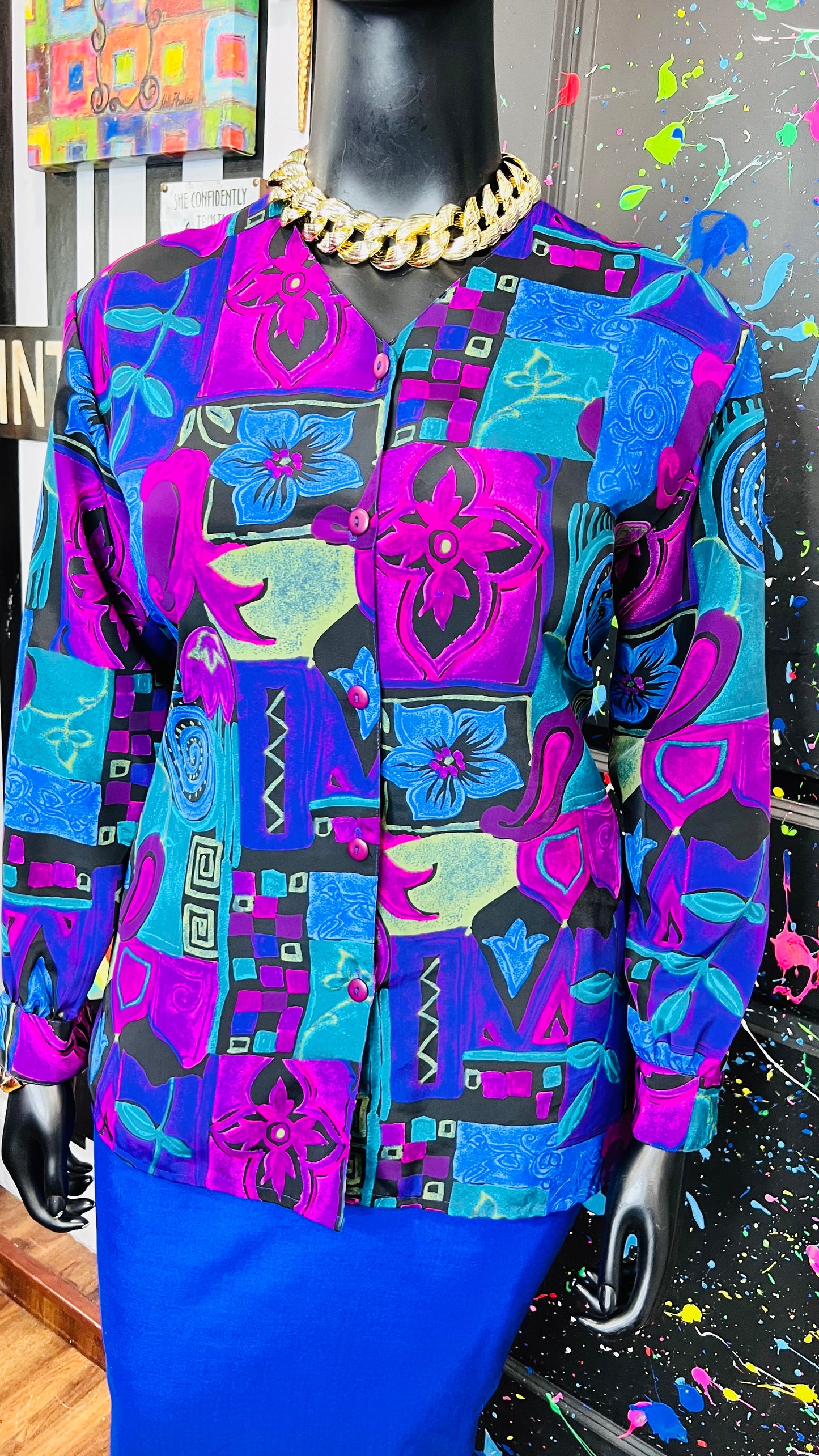 Vintage 90’s Abstract Blouse (14)