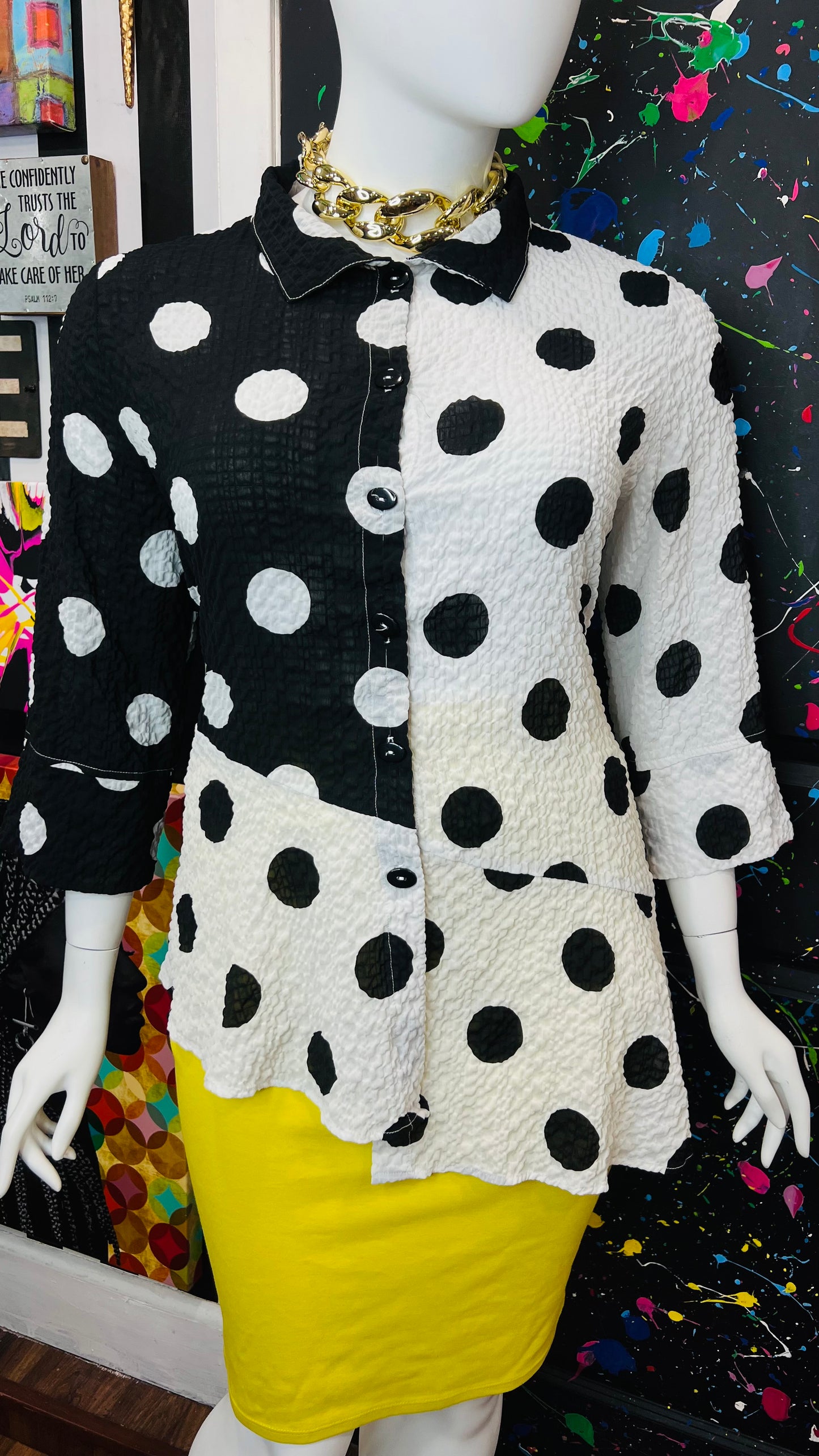 Black & White Polka Dot Blouse (22)